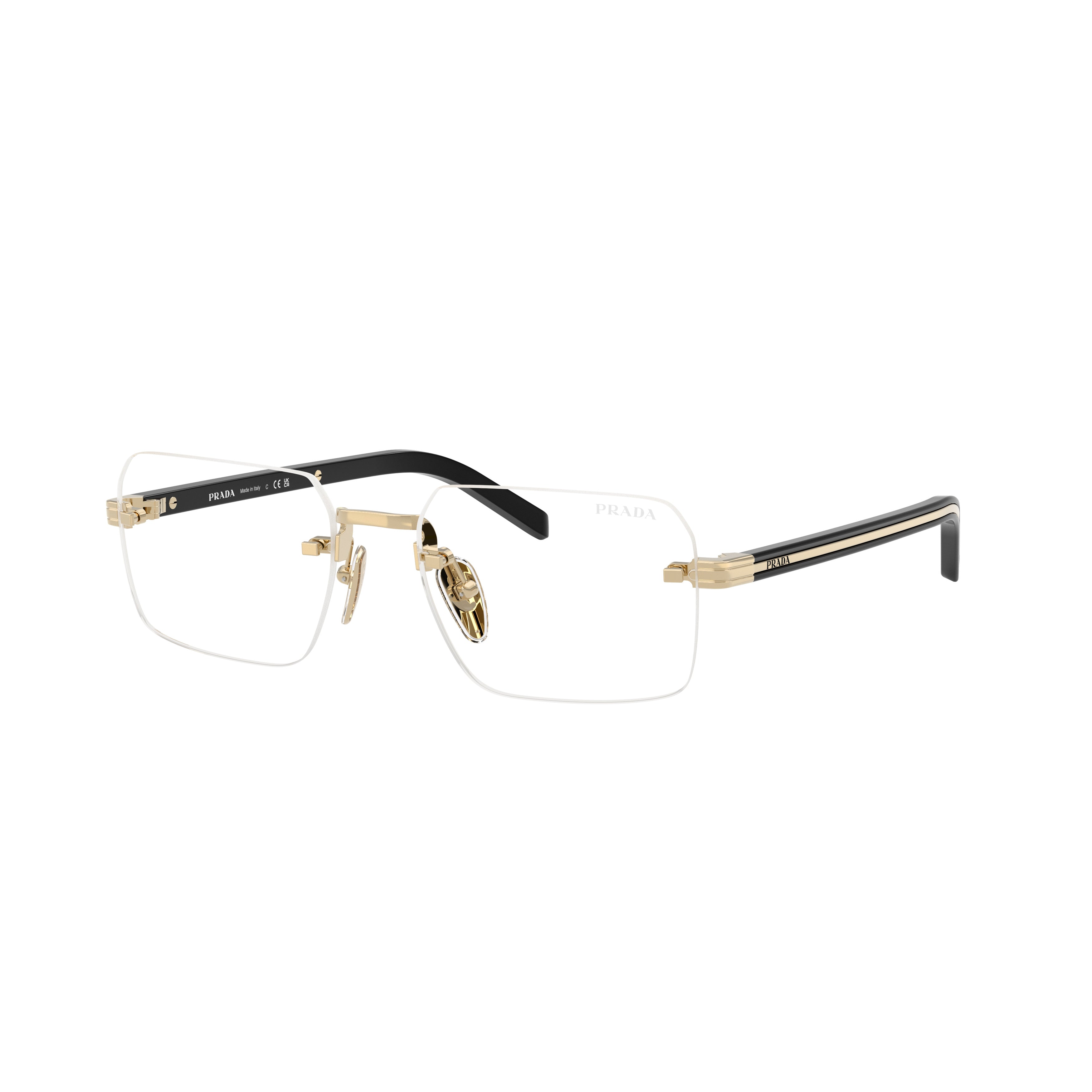 0pr D55s Rimless Rectangular Metal Eyeglasses