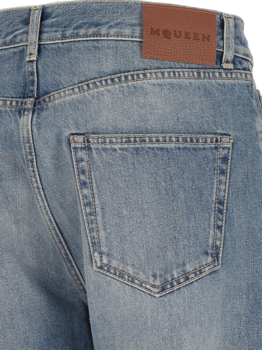 Distressed Straight Jeans – Blue