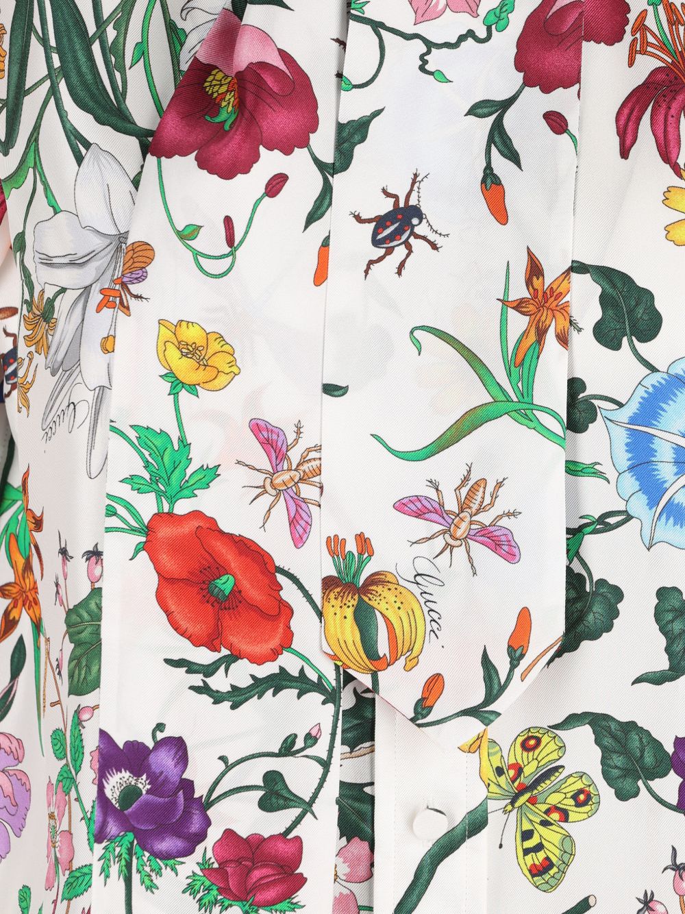 Botanical Print Silk Shirt