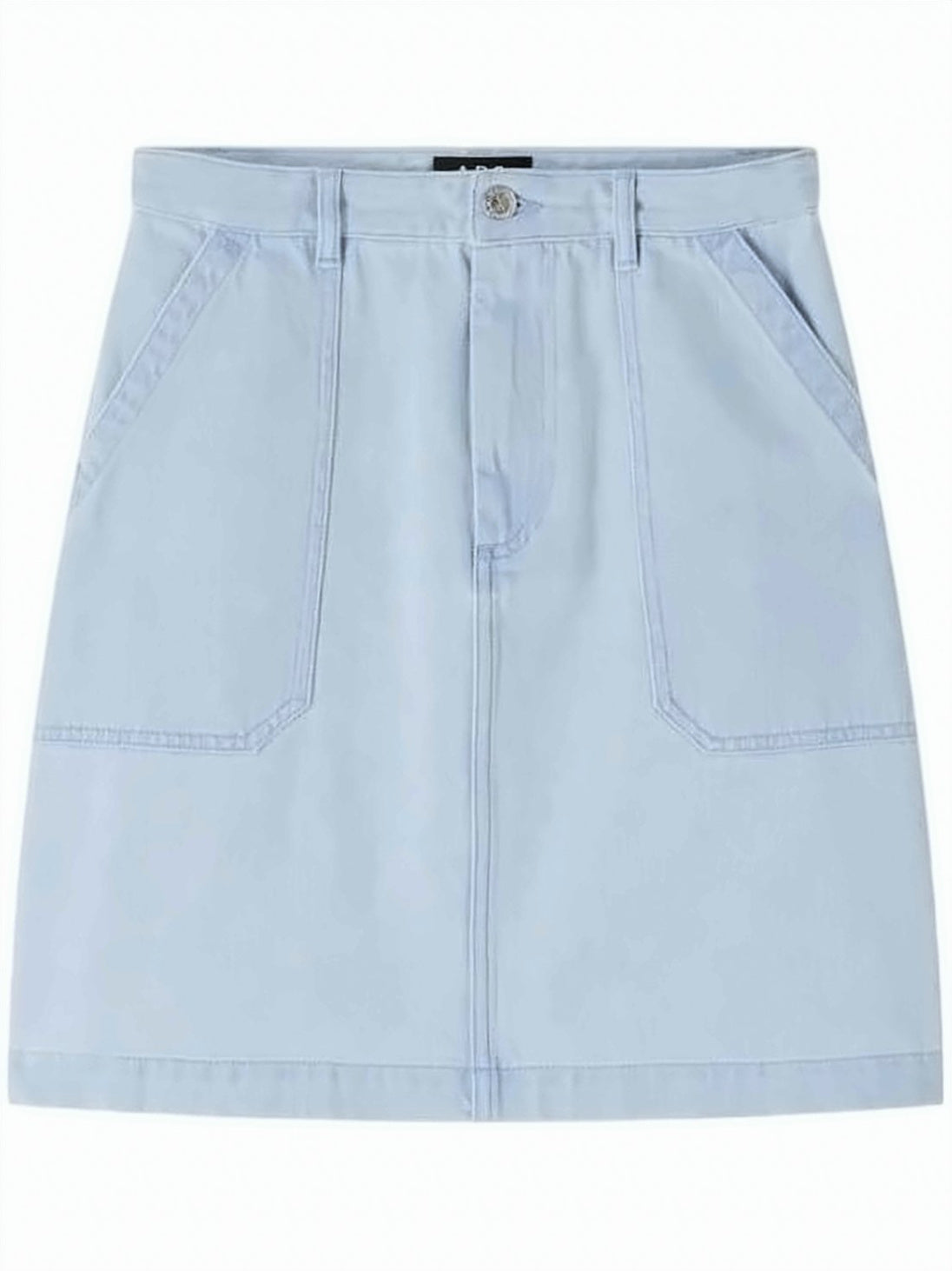 Structured Light Blue Midi Skirt