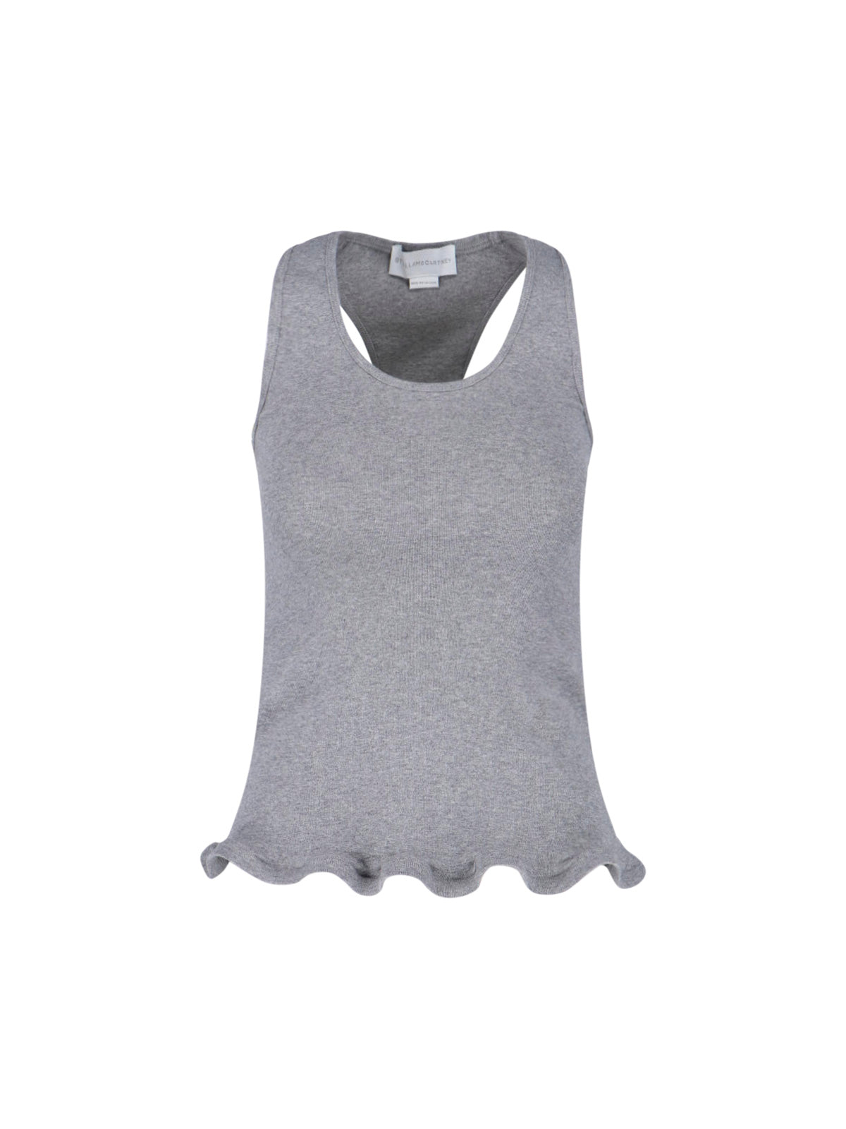 Grey Sleeveless Ruffled Hem Tank Top
