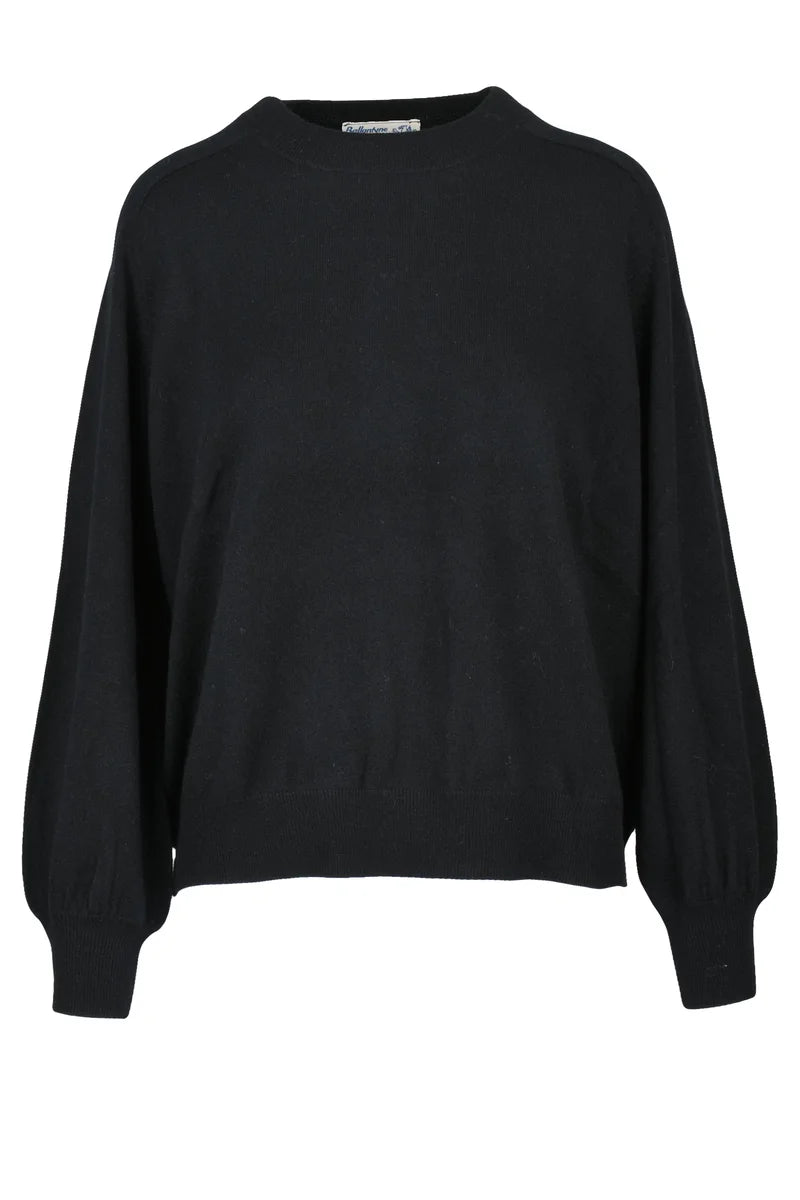 Crew Neck Cashmere Sweater - Black