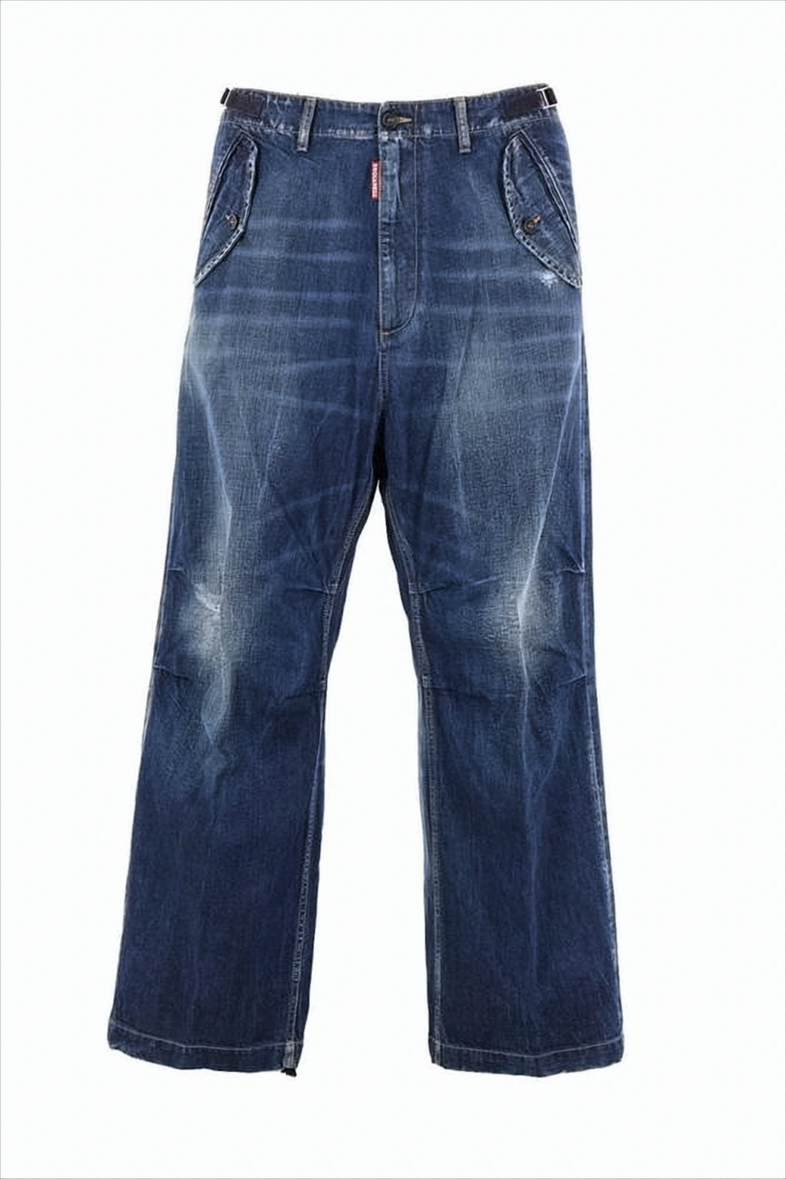 Relaxed Fit Distressed Denim Pants