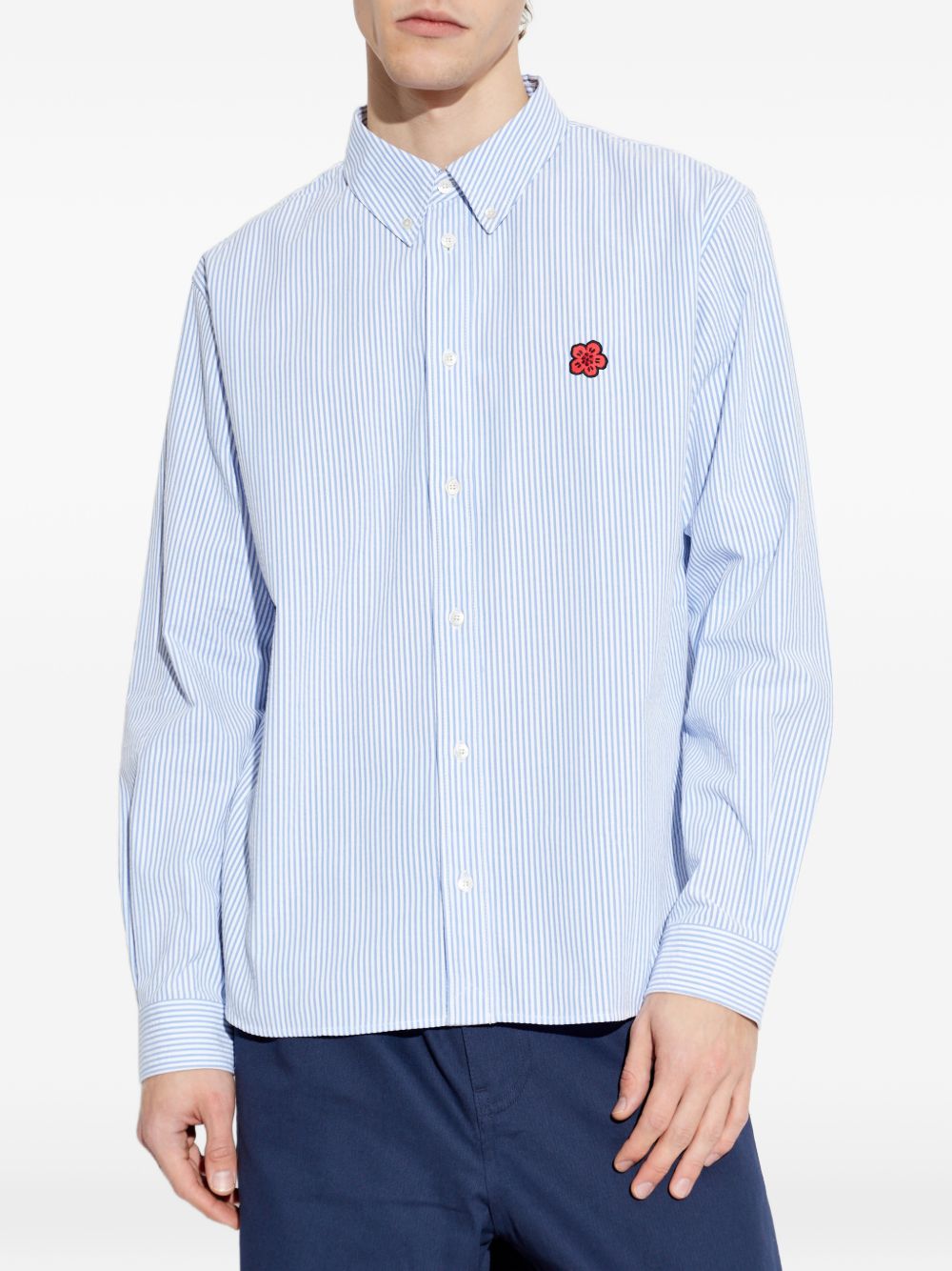 Light Blue Vertical Pinstripe Relaxed Shirt