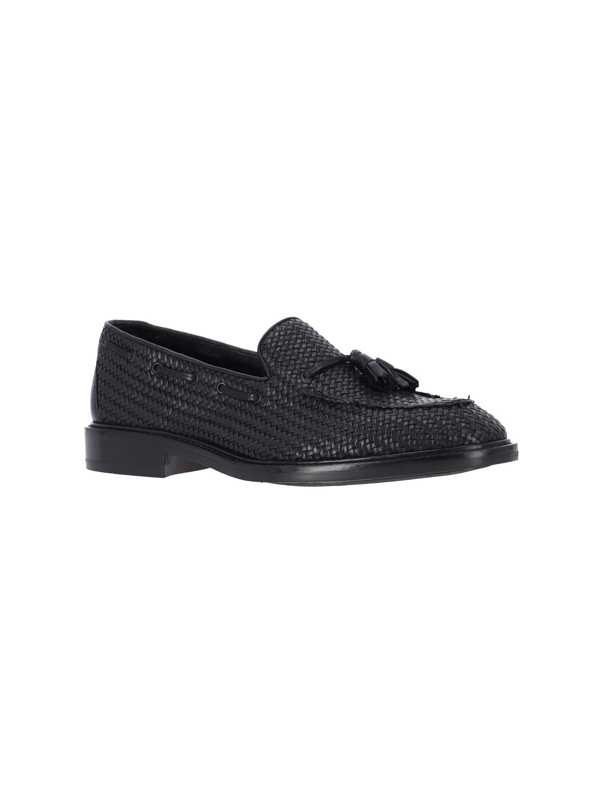 Braided Tassel Loafers – Black