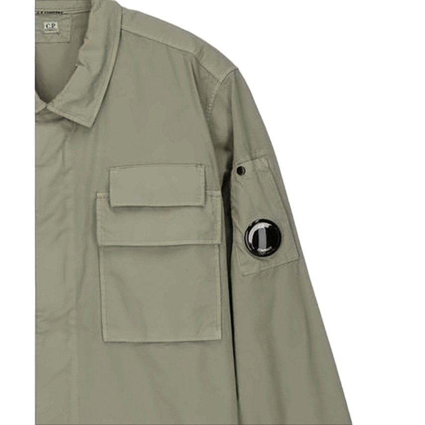 Structured Collar Long-Sleeve Shirt with Concealed Placket