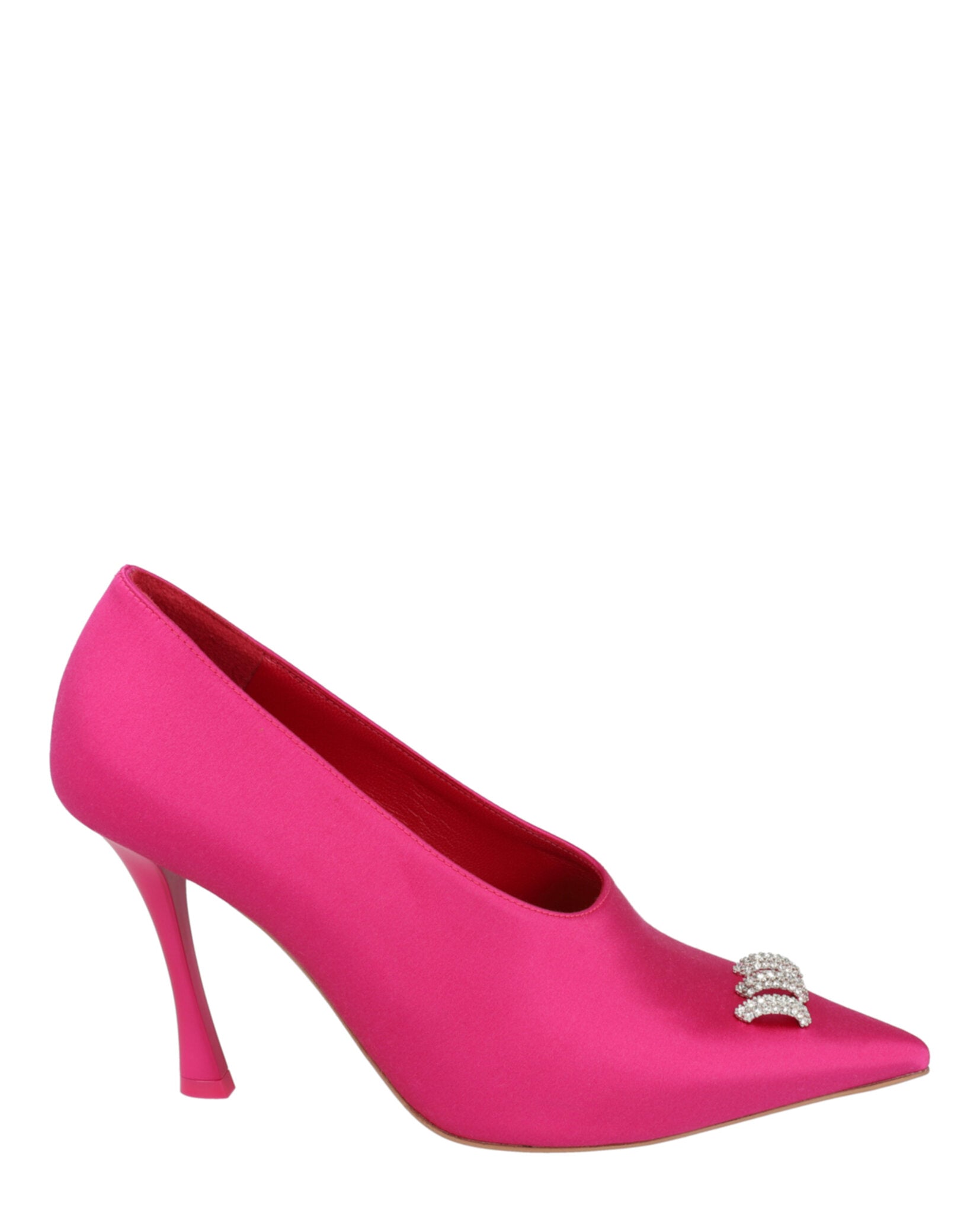 Show Pumps In Satin With Crystals Details