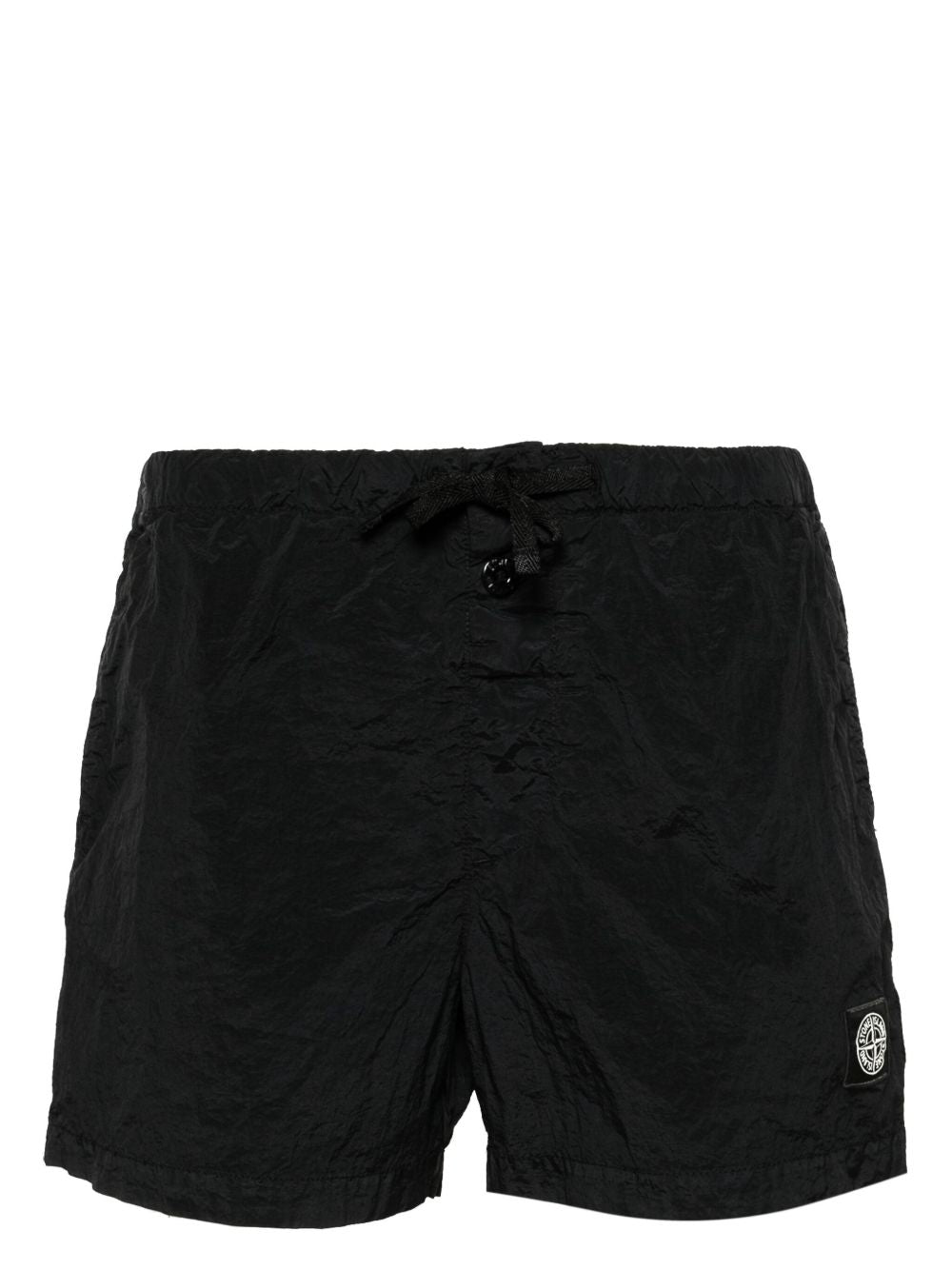 Slim Fit Black Shorts with Adjustable Waist