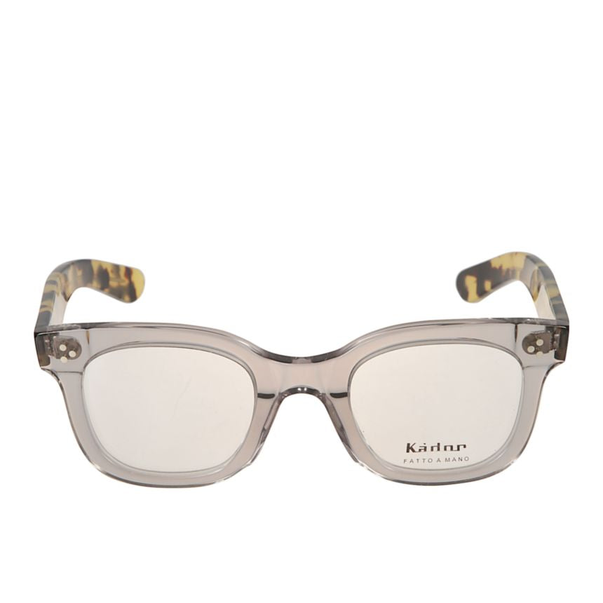 Heritage Translucent Grey Square Frame Sunglasses with Tortoiseshell-Patterned Temples