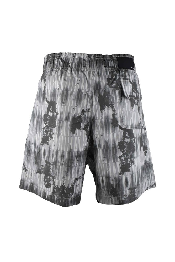 Tie-Dye Print Swim Shorts With Elasticated Waist