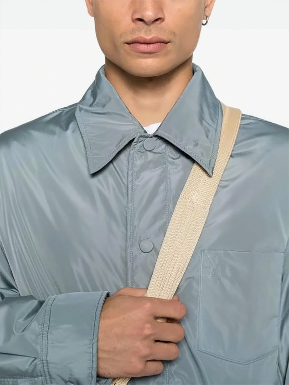 Lightweight Blue Jacket With Classic Collar