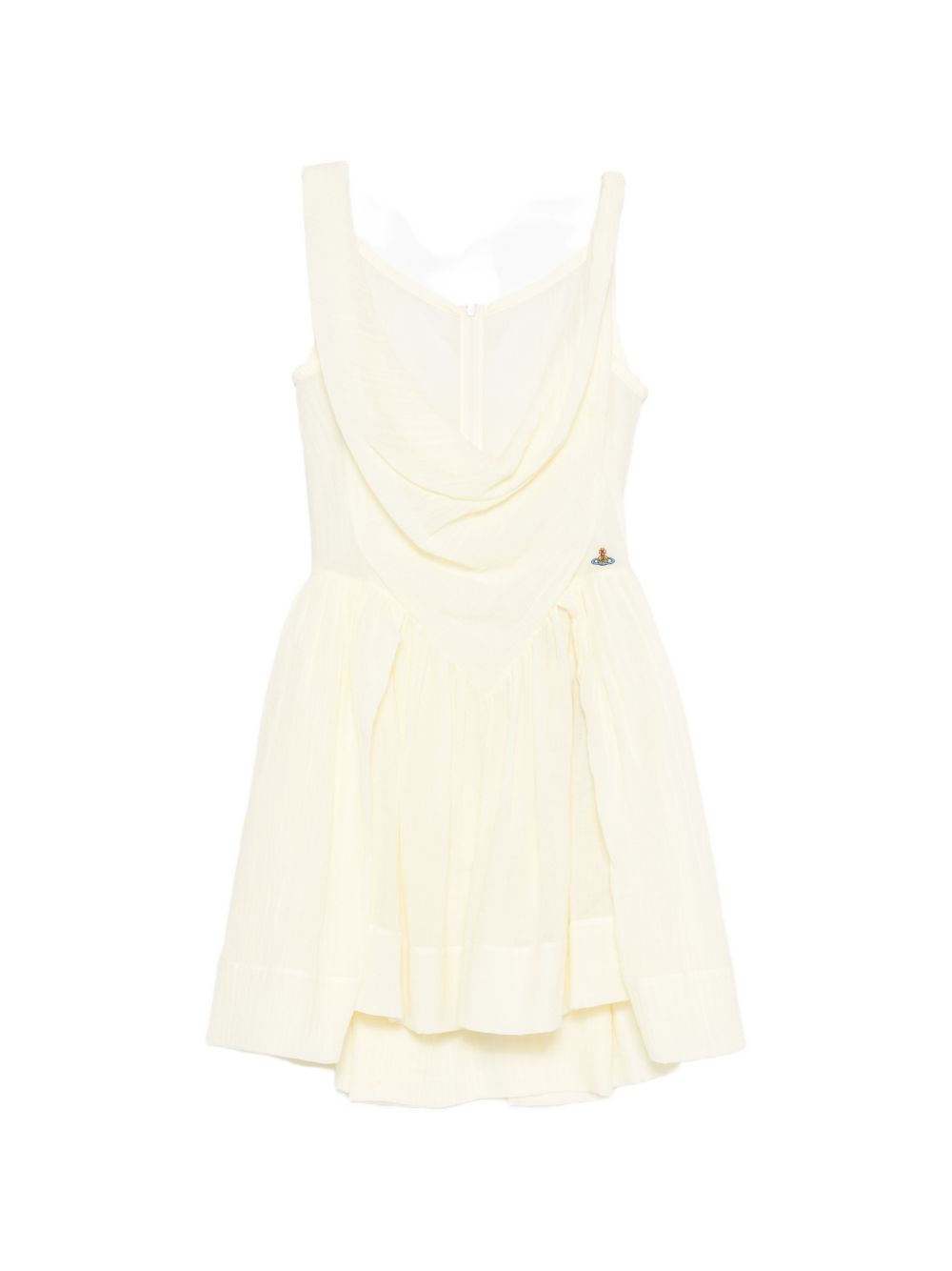 Yellowish White Orb Logo Sleeveless Dress