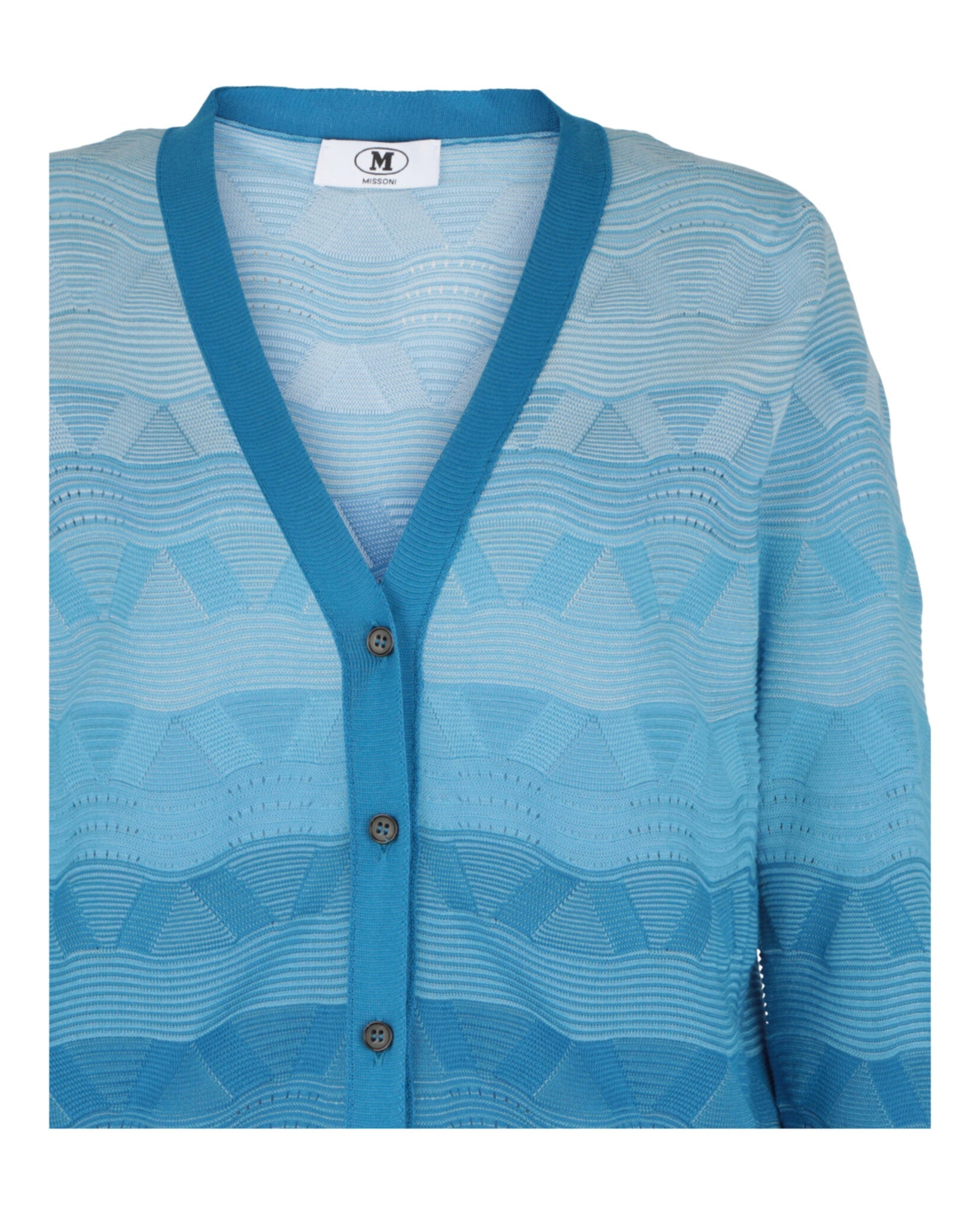 Wave-Pattern Slim Cardigan