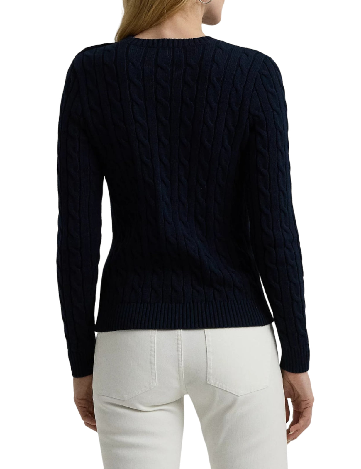 Navy Blue Montiva Cotton Pullover Sweater