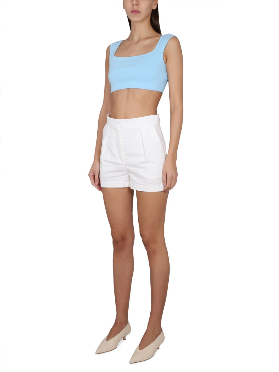 Square Neck Crop Top in Lightweight Cotton
