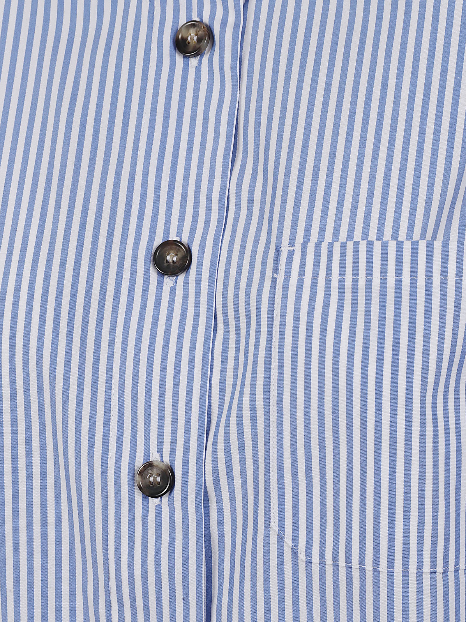 Classic Striped Shirt with Mandarin Collar