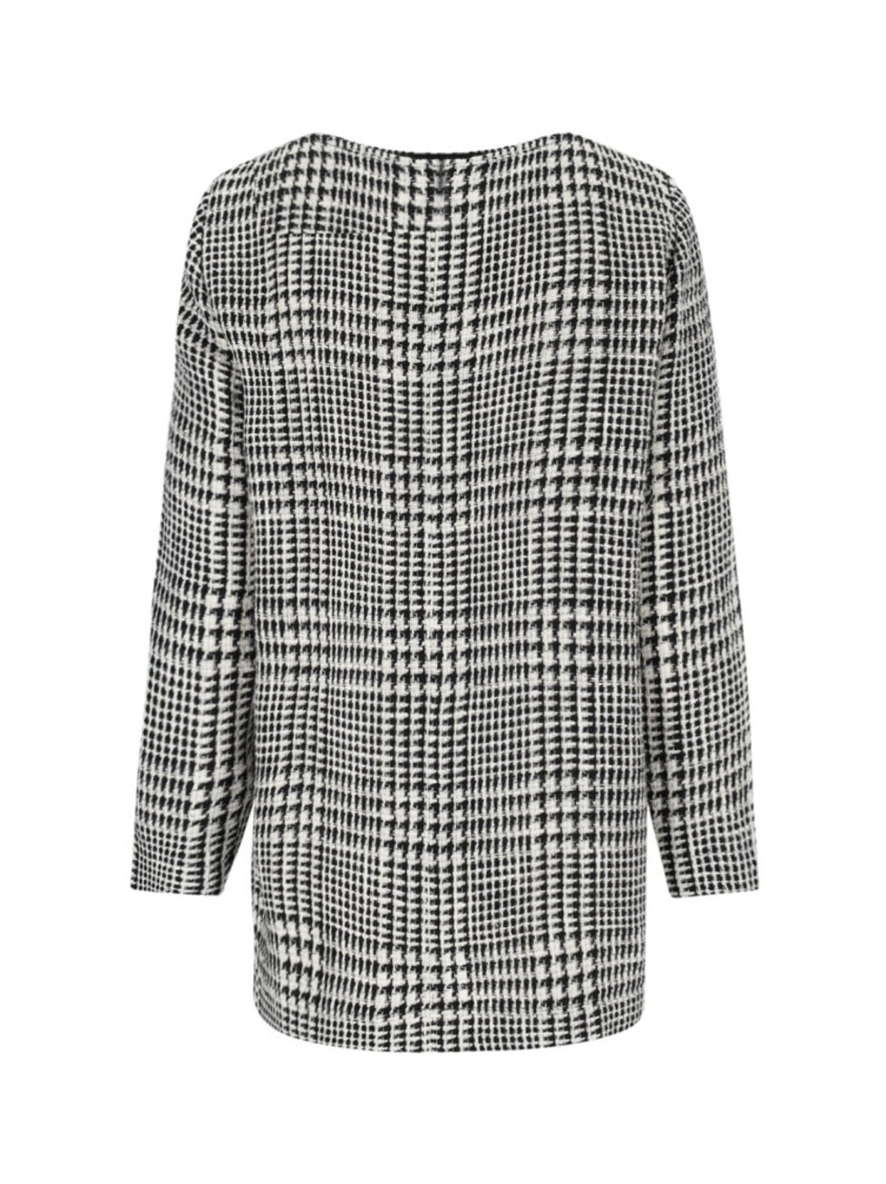 Houndstooth Midi Dress – White