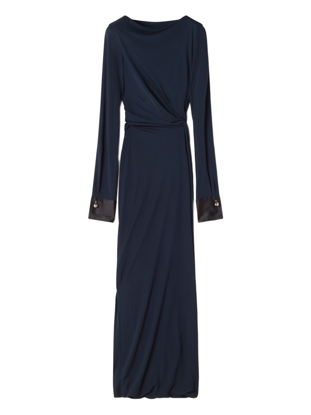 Dark Blue Long Sleeve Maxi Dress