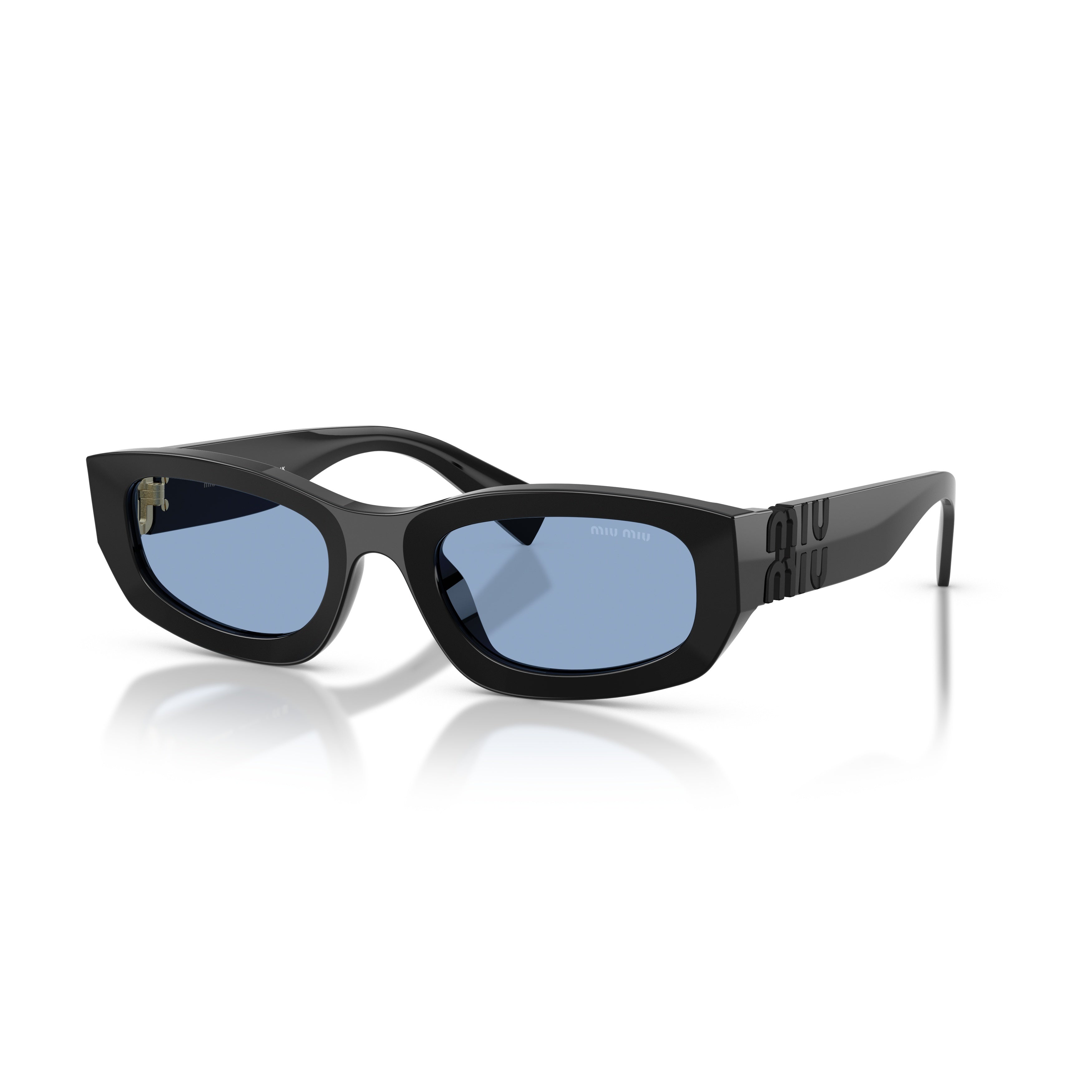 Rectangular Sunglasses With Blue-Tinted Lenses And Logo Detail