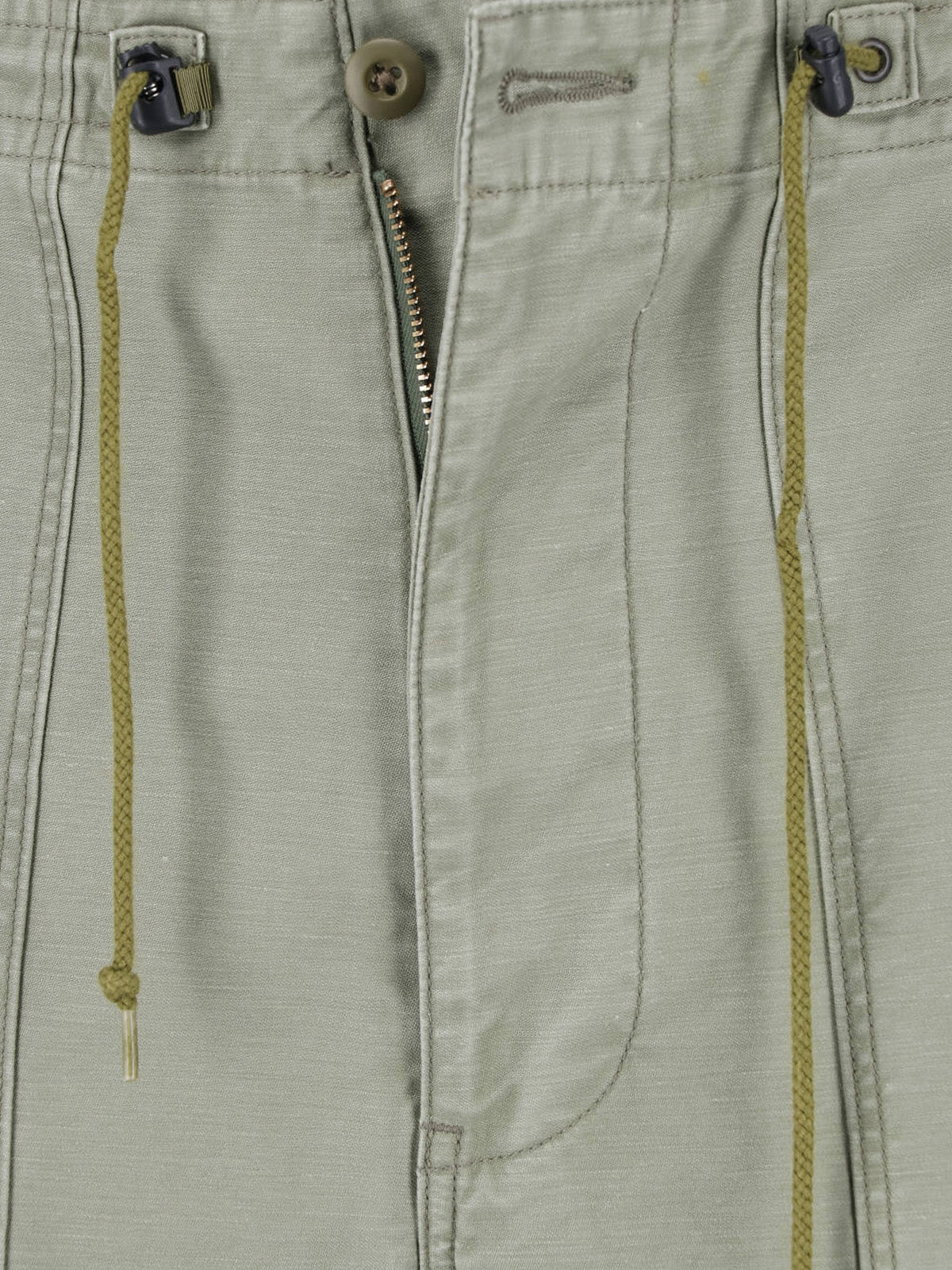 Green String Fatigue Straight Cotton Trousers