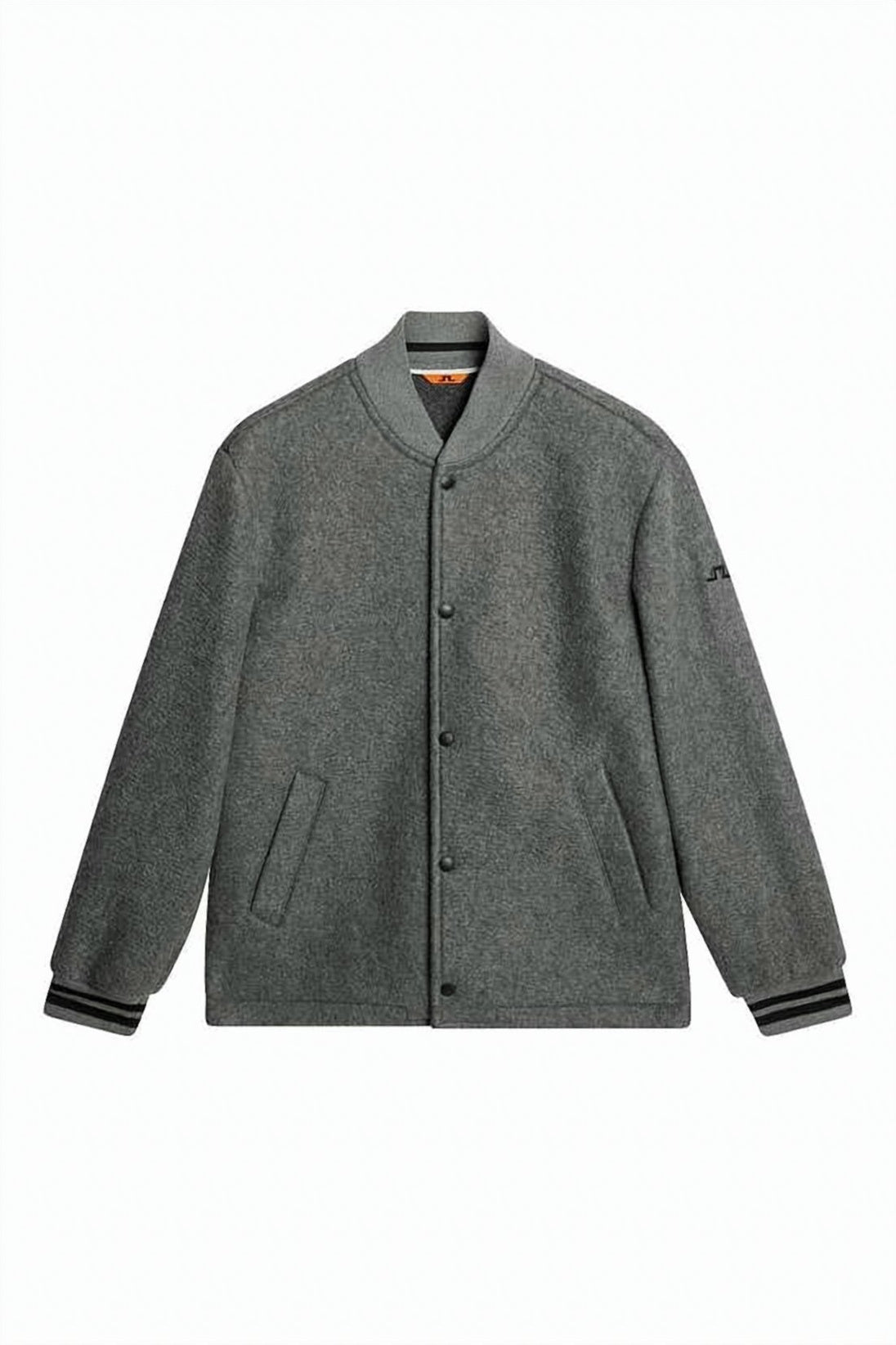 Grey Wool-Blend Jacket And Ribbed Details