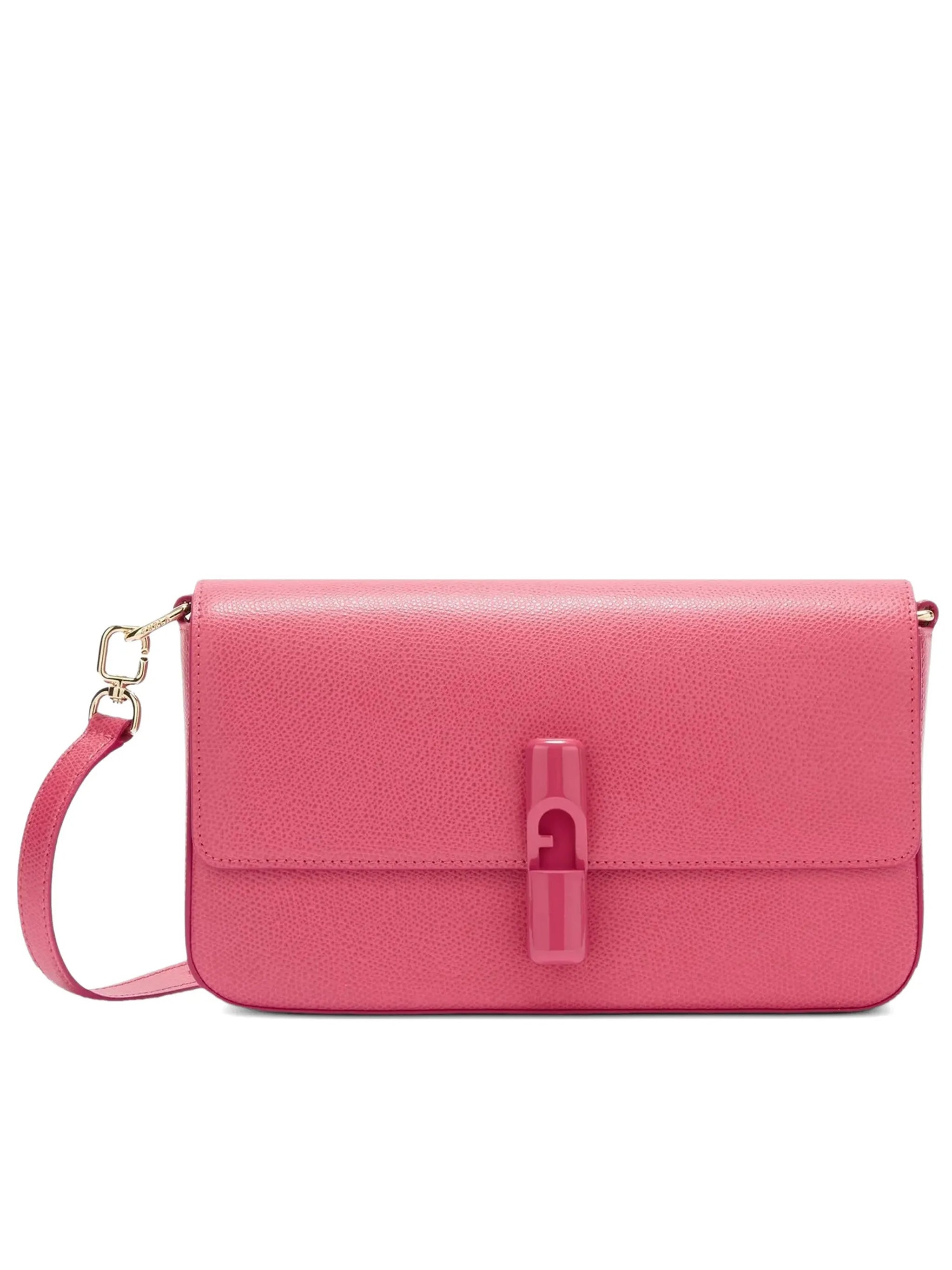 Iride S Textured Pink Leather Shoulder Bag