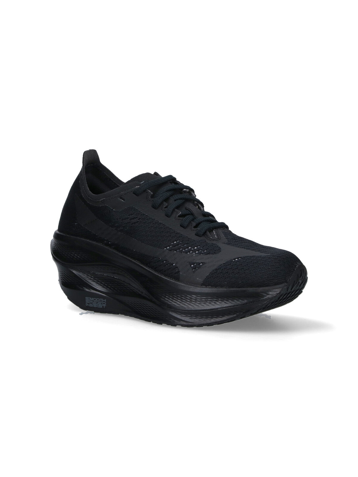 All-Black Sneakers with Rounded Toe
