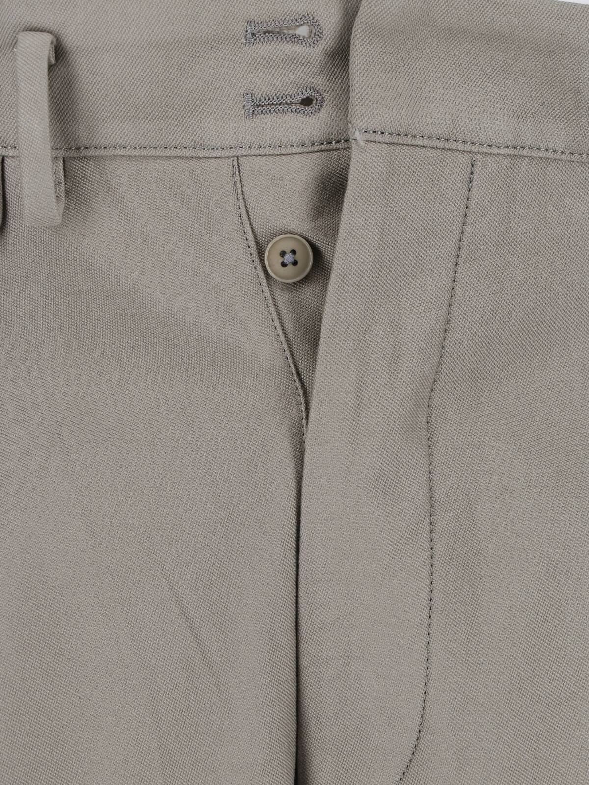 Grey Riviera Straight-Leg Pleated Trousers