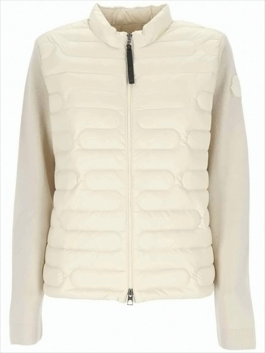 Quilted Padded Jacket with Knitted Back