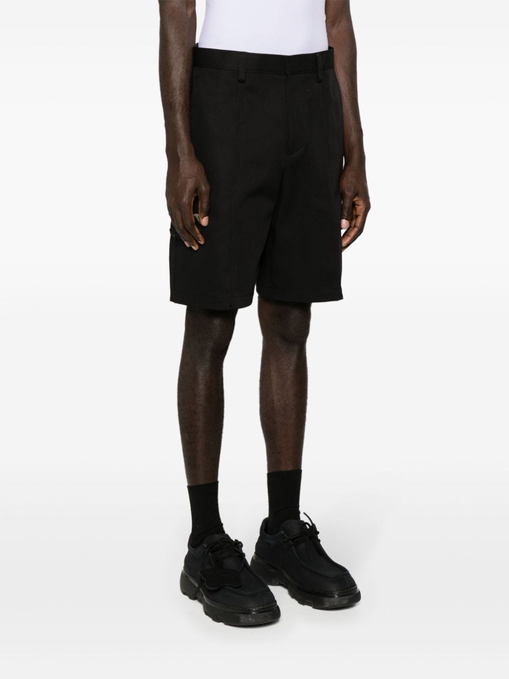 Cotton Twill Black Shorts