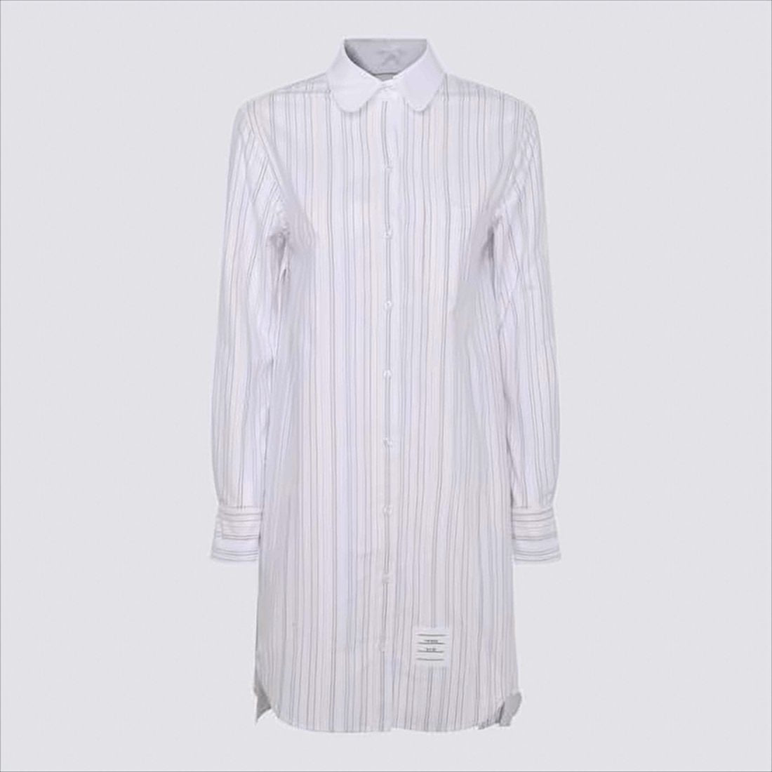 Classic Midi Dress with Striped Front and Solid Back