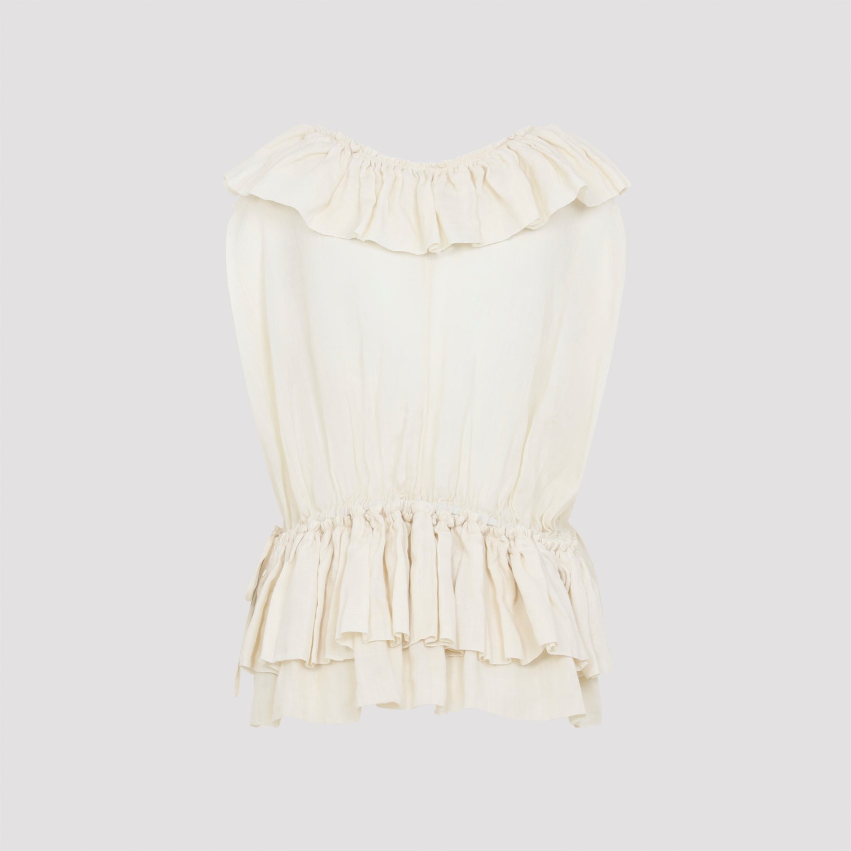 Sleeveless Ruffled Peplum Top