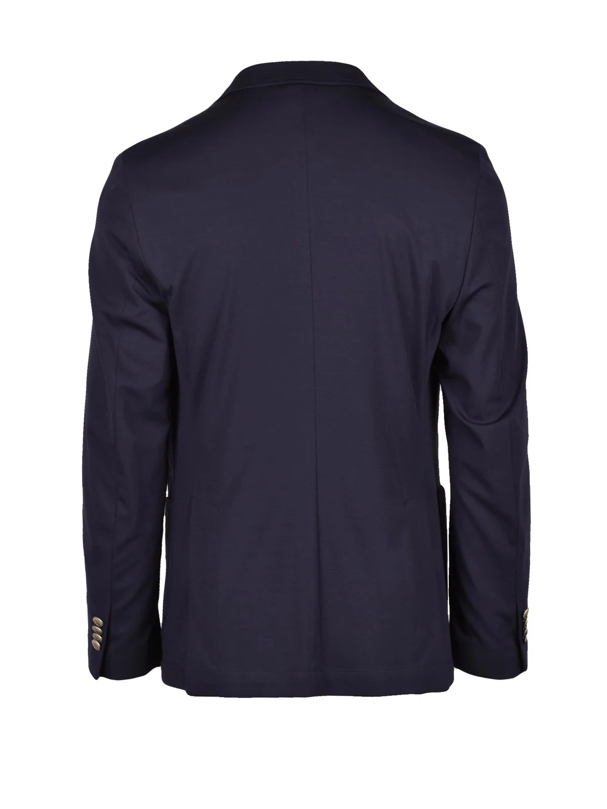 Blue Rounded Viscose Polyamide Elastane Blazer Jacket