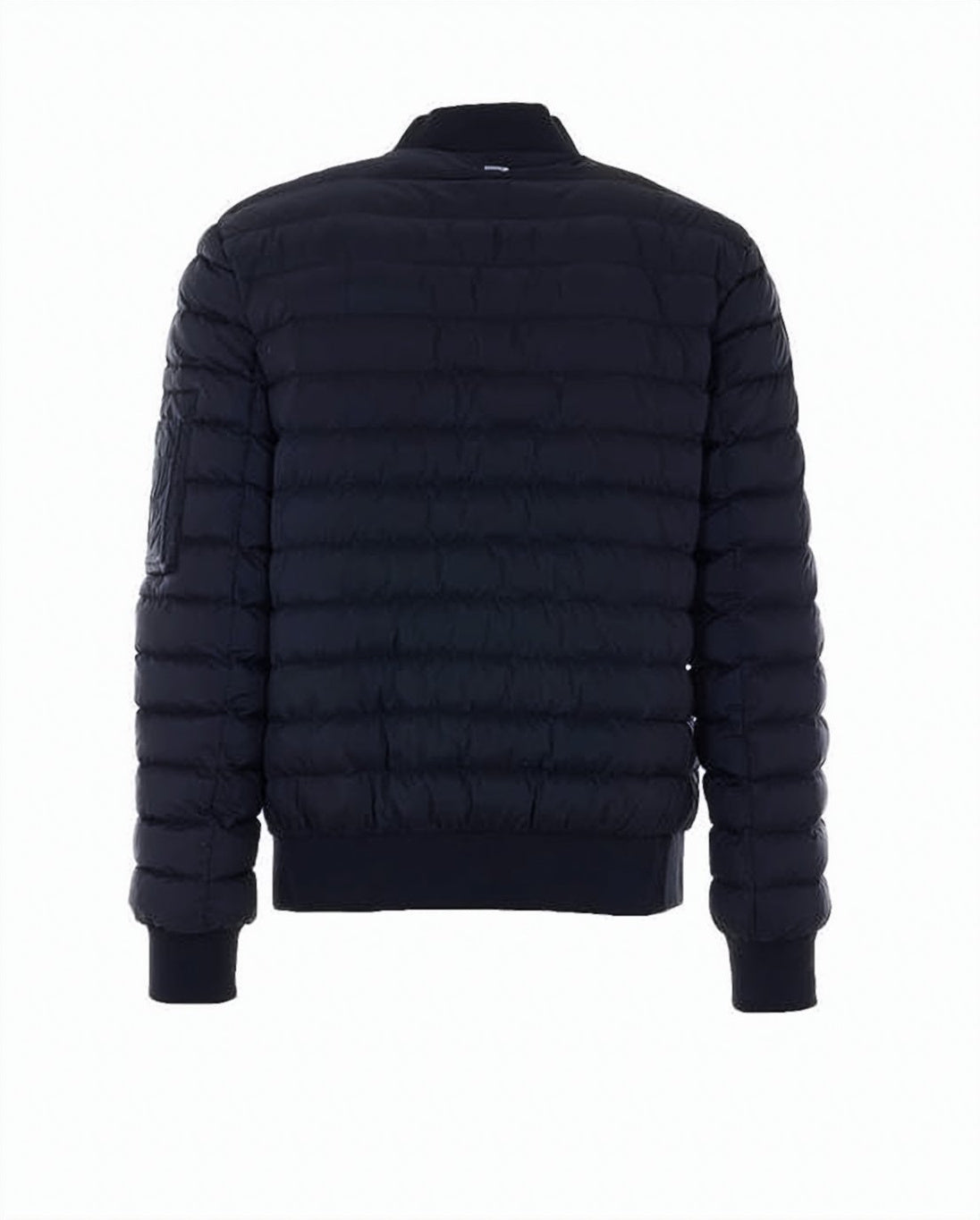 Quilted Blue Padded Jacket With Functional Details