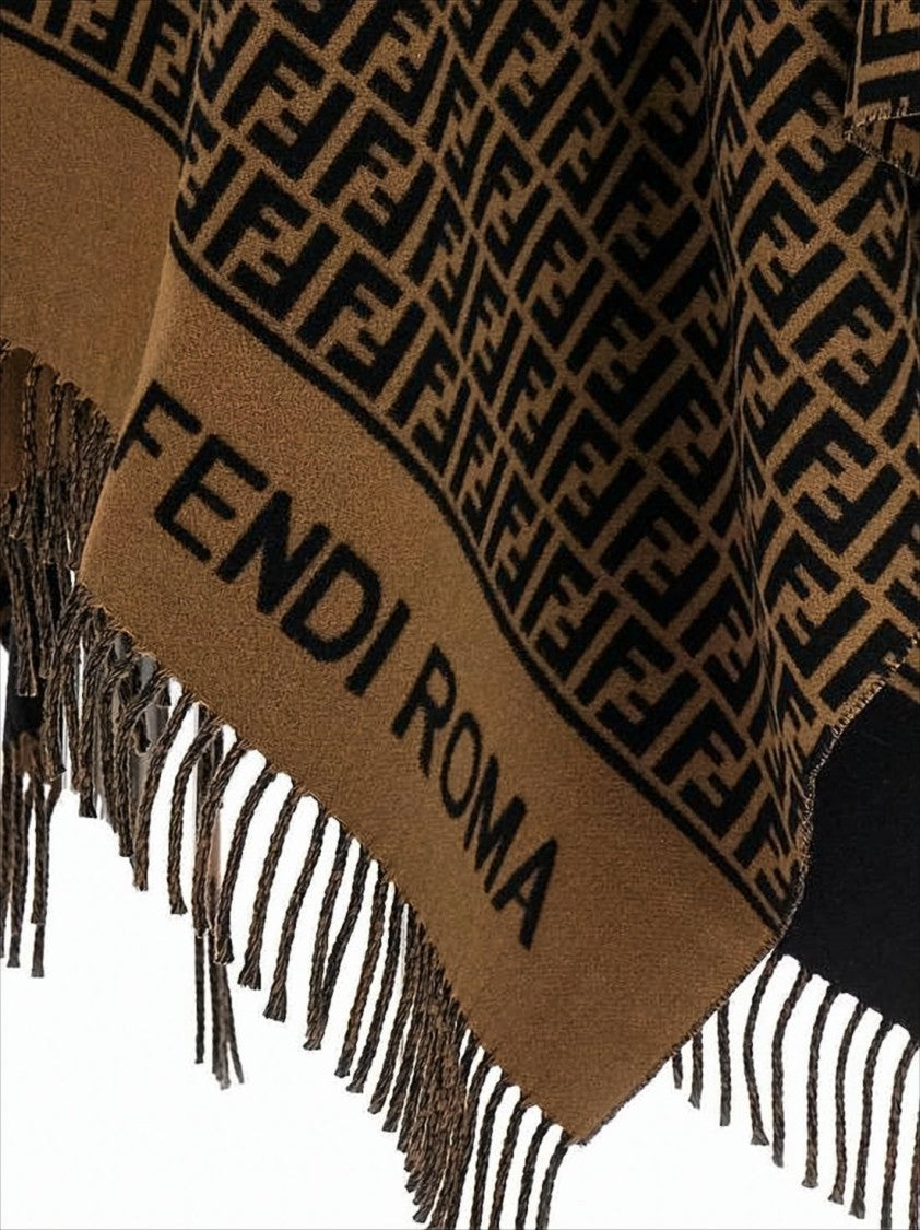 Geometric Monogram Patterned Cape