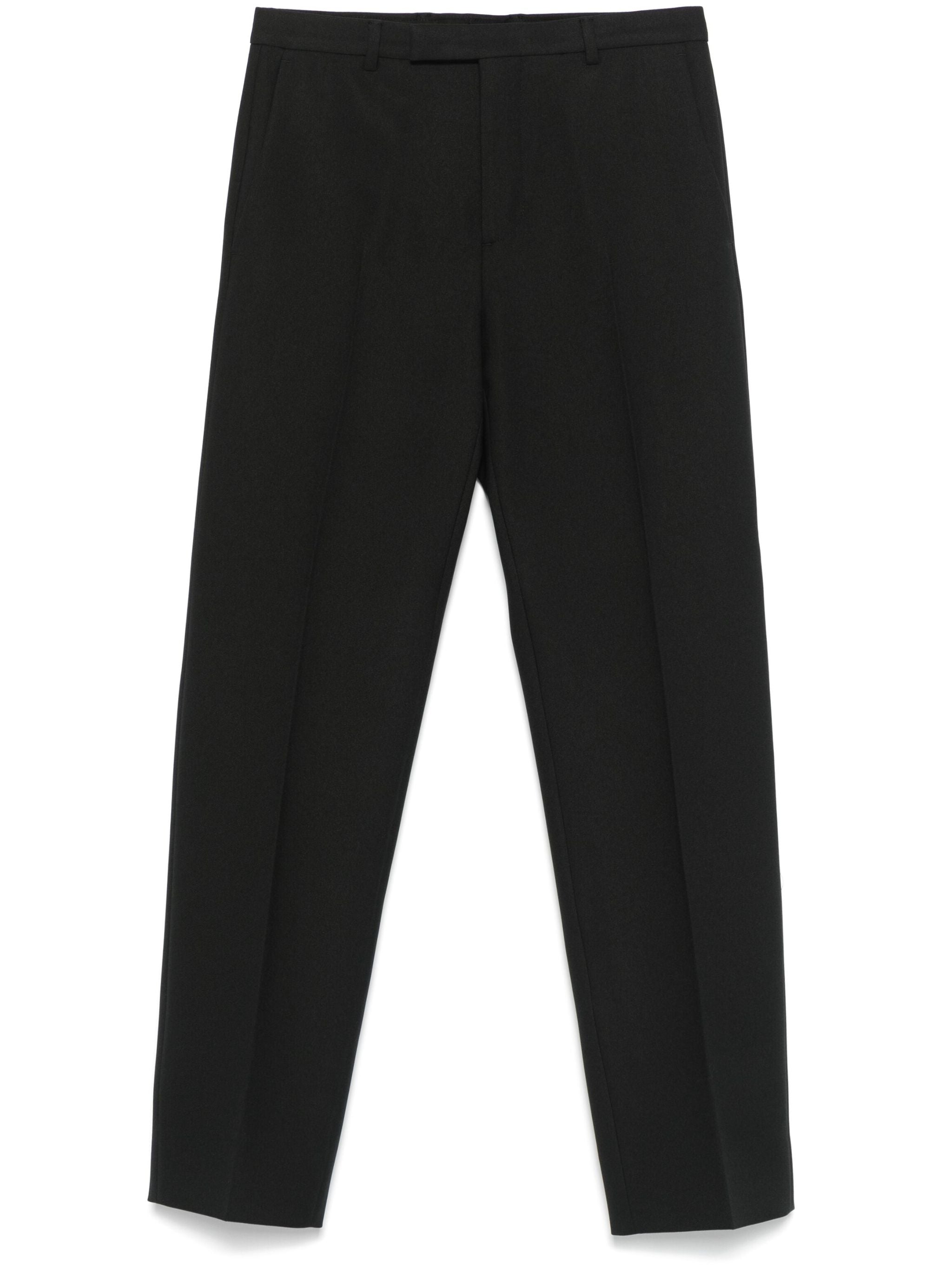 Black Fluid Straight-Leg Tailored Pants