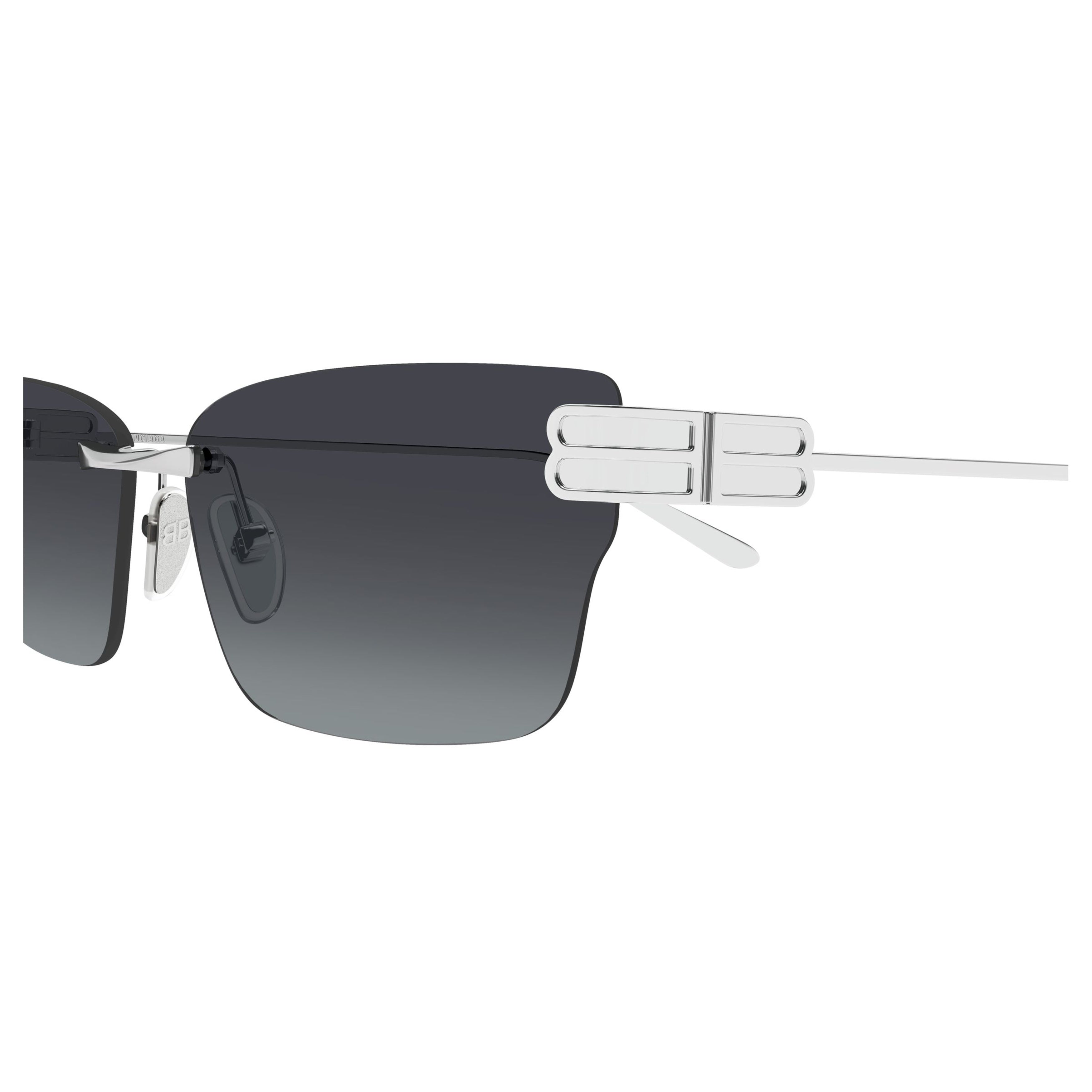Rimless Sunglasses With Rectangular Gradient Lenses And Double-Bar Detail