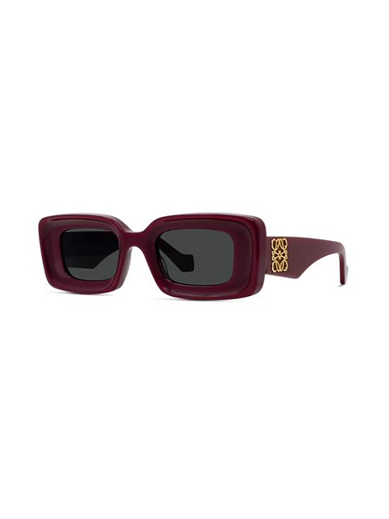 Bold Rectangular Red Frame Sunglasses