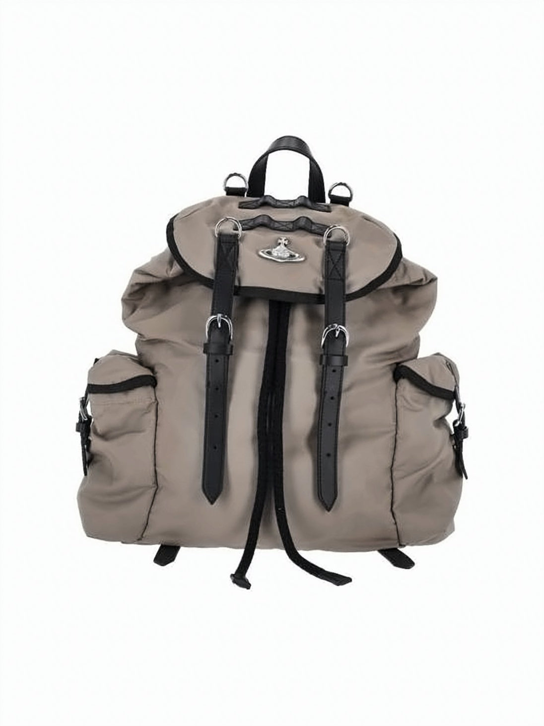 Functional Black Canvas Backpack with Flap Top