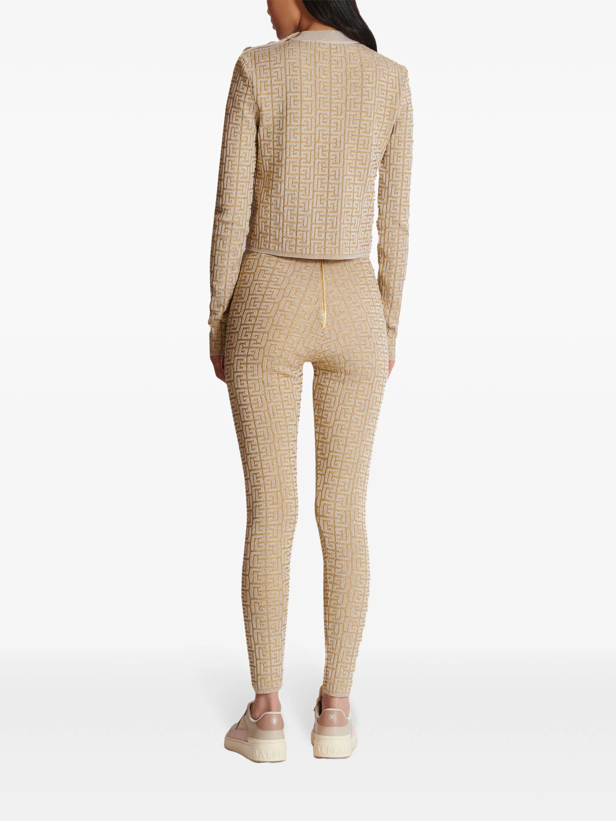 Neutral Leggings High-Waisted Knit Leggings