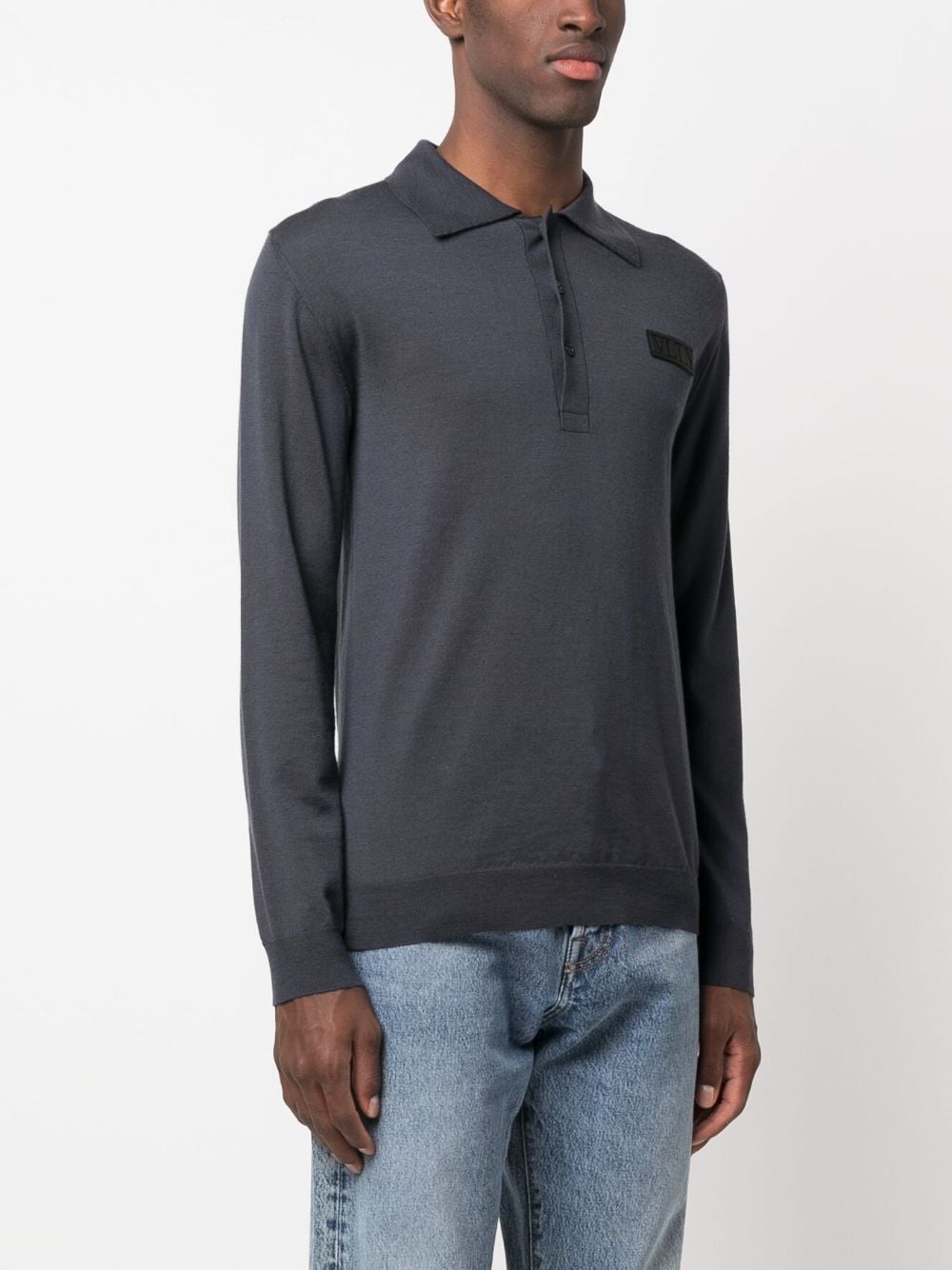 Classic Long-Sleeve Virgin Wool Polo Shirt