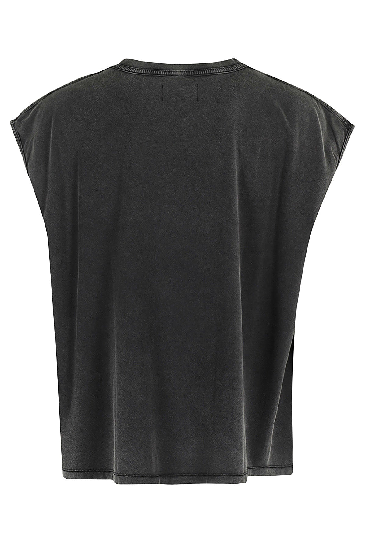 Black Washed Sleeveless T-Shirt