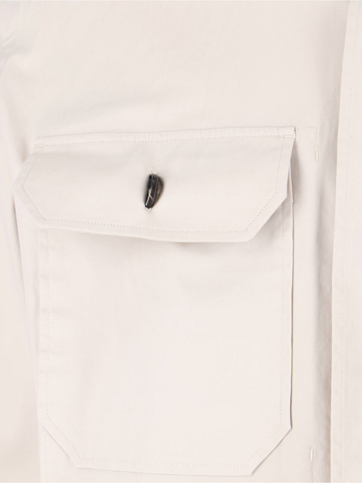 White Cotton-Blend Curved Hem Casual Shirt