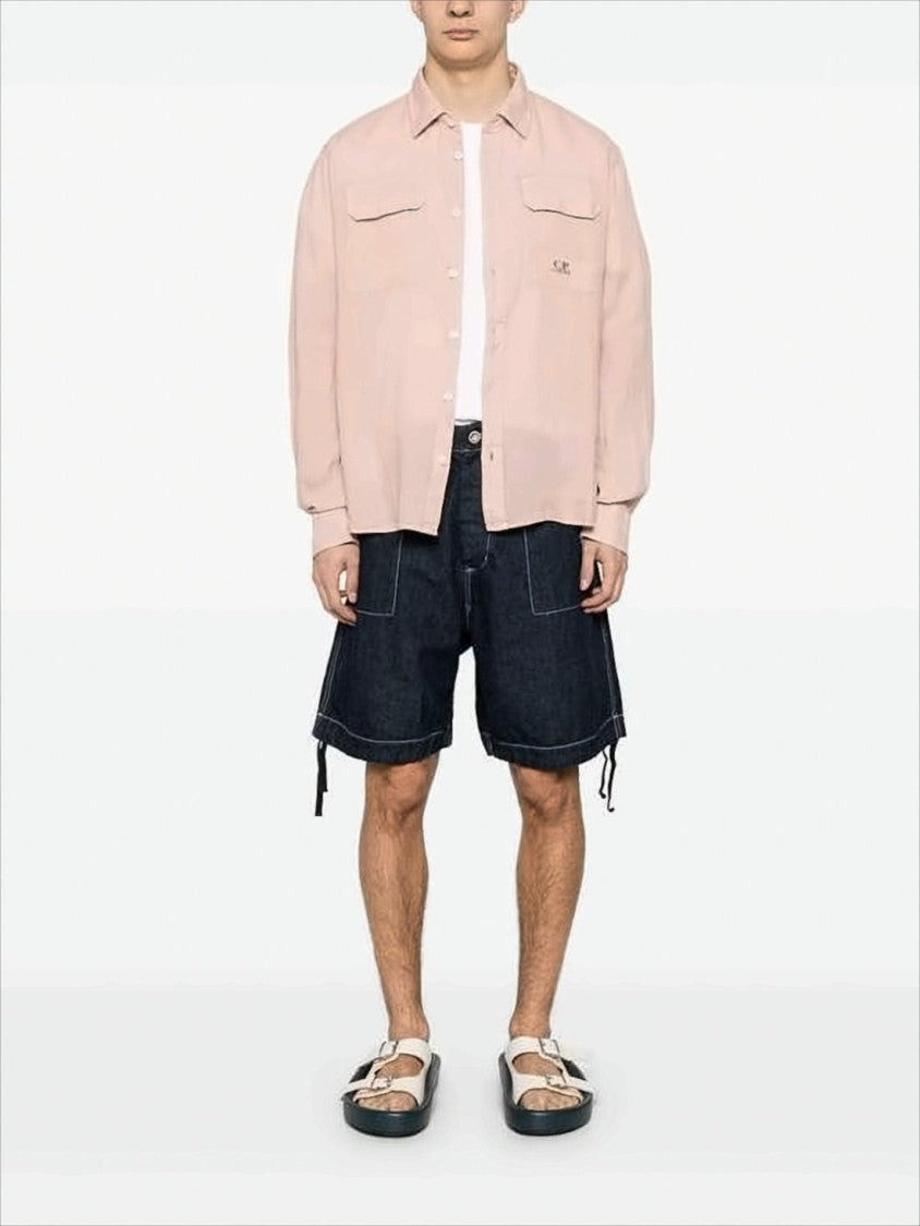 Long-Sleeve Linen Shirt with Classic Collar