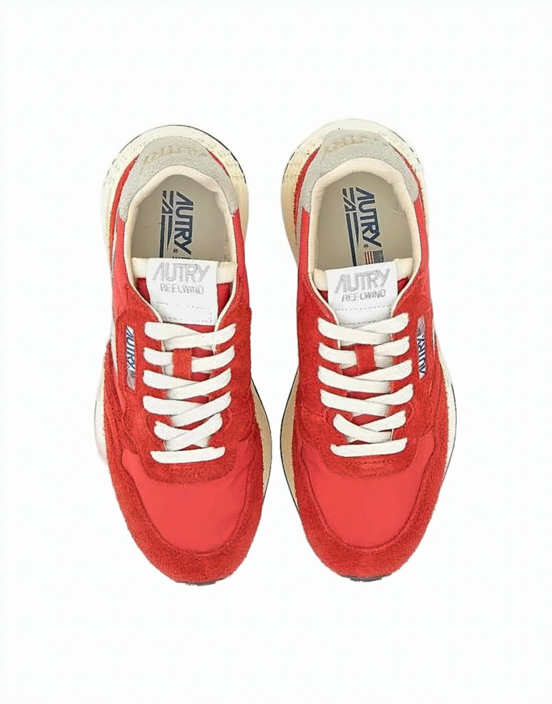 Dynamic Red Suede And Nylon Sneakers