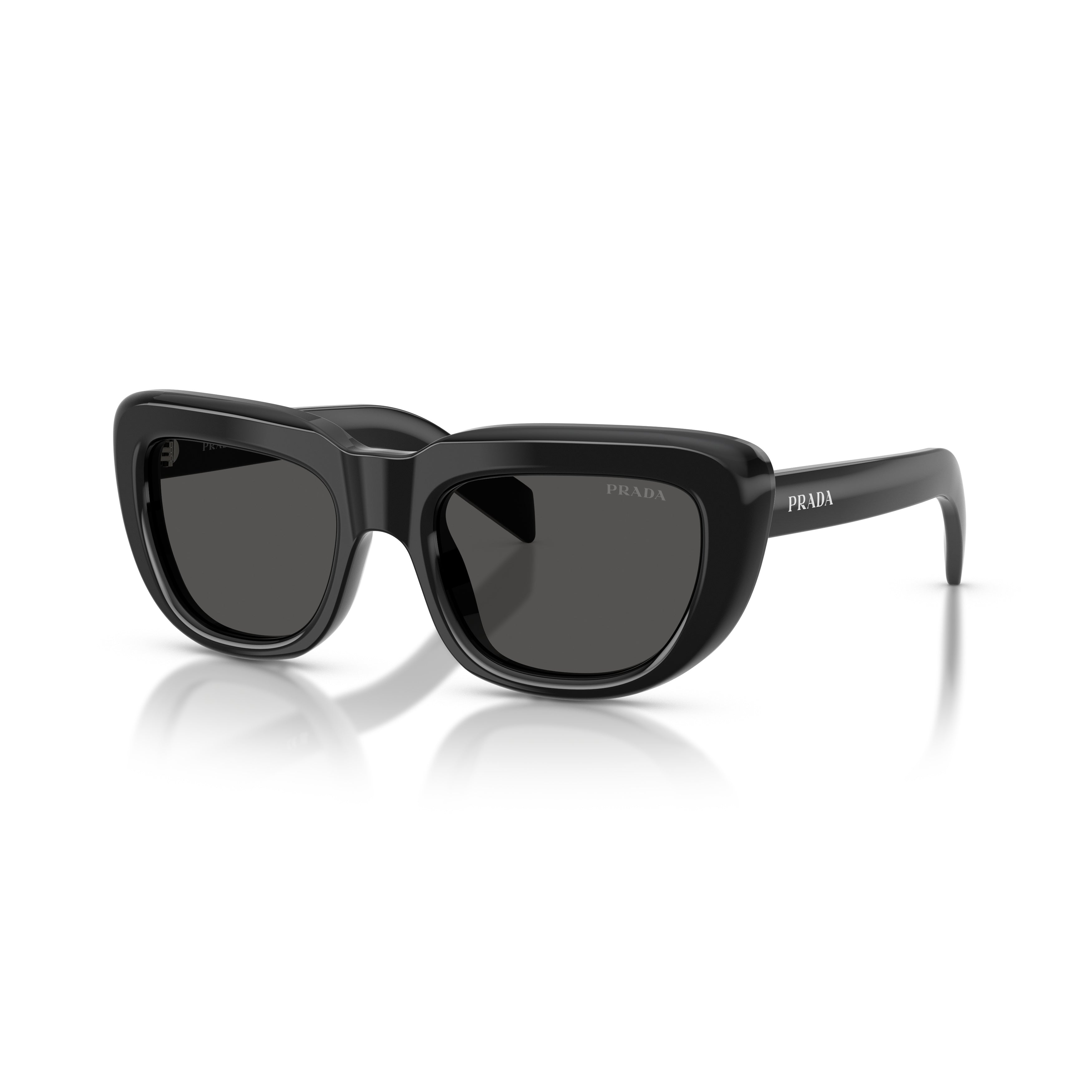 0pr D07s Rectangular Black Acetate Sunglasses