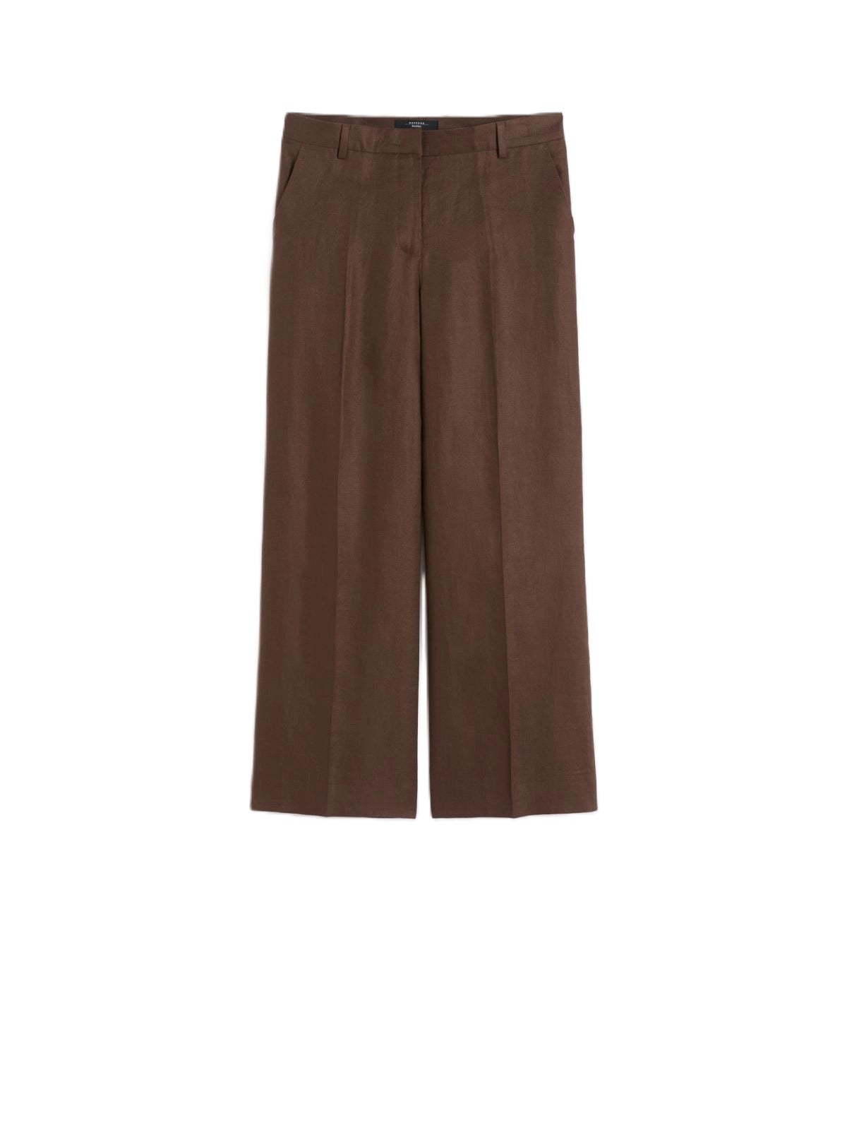 Wide-Leg Trousers with High Waist and Textured Finish