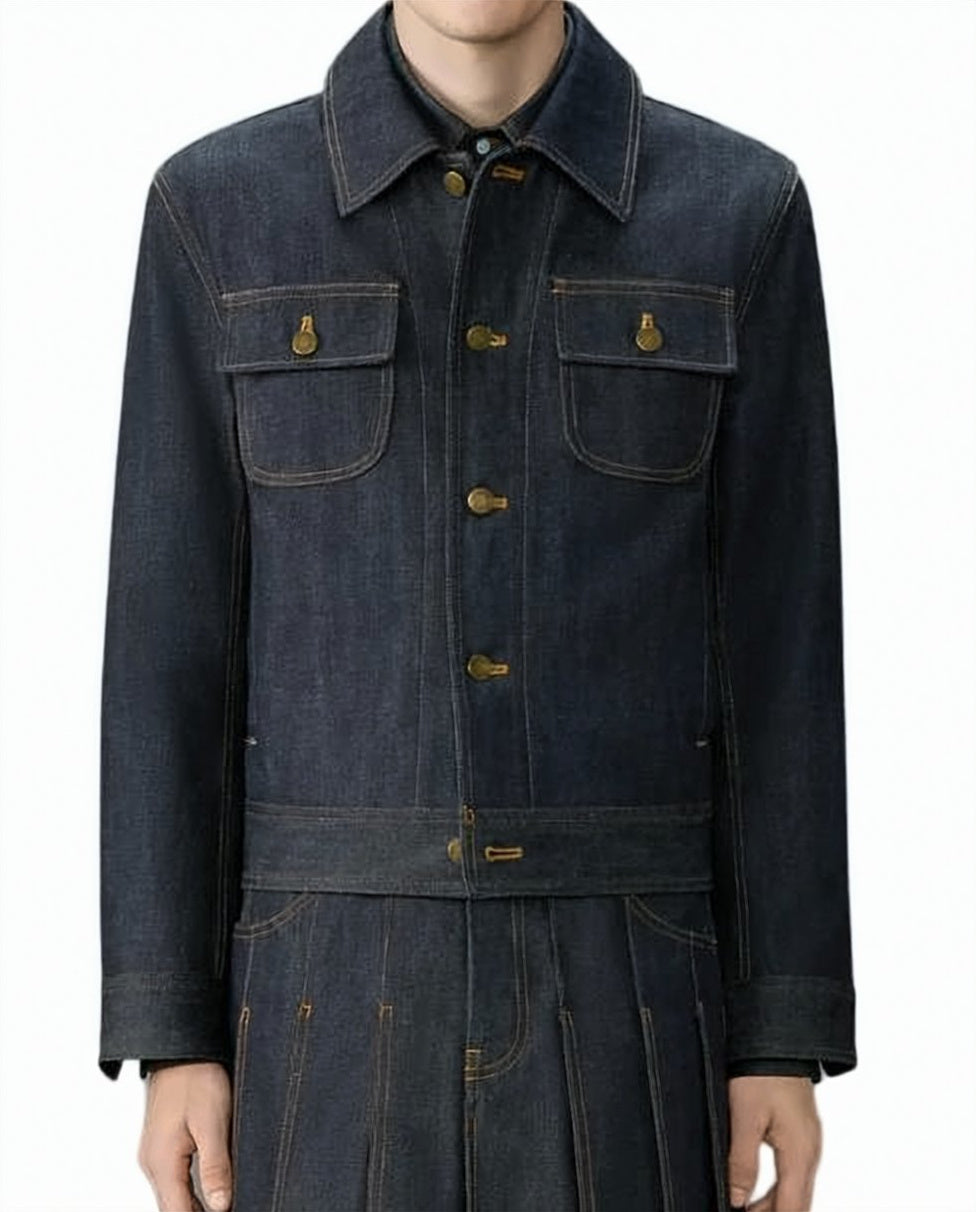 Structured Selvedge Denim Utility Jacket