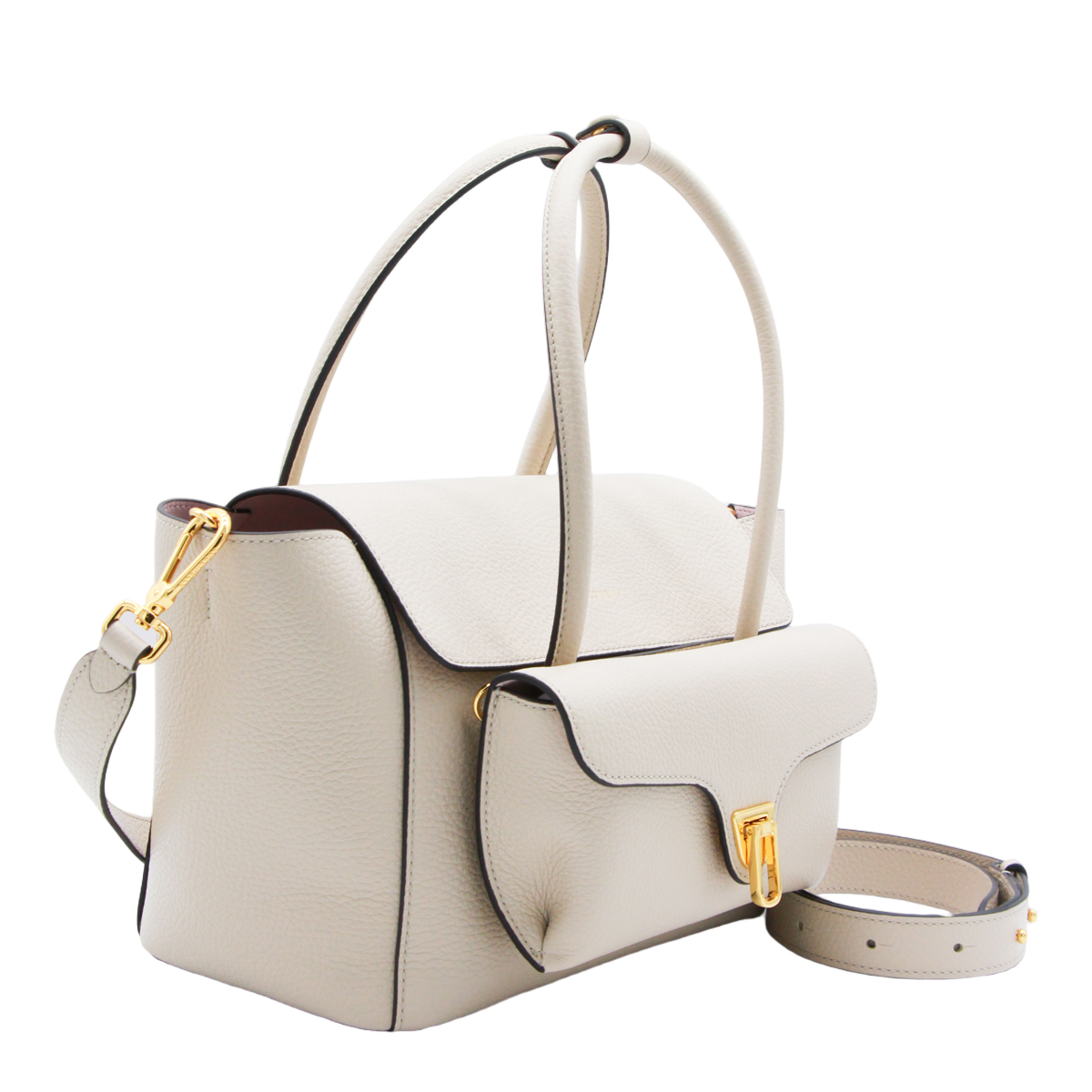 Structured Handbag with Flap Closure