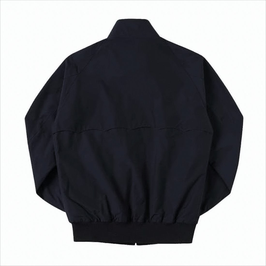 Classic Black Bomber Jacket with Tartan Lining
